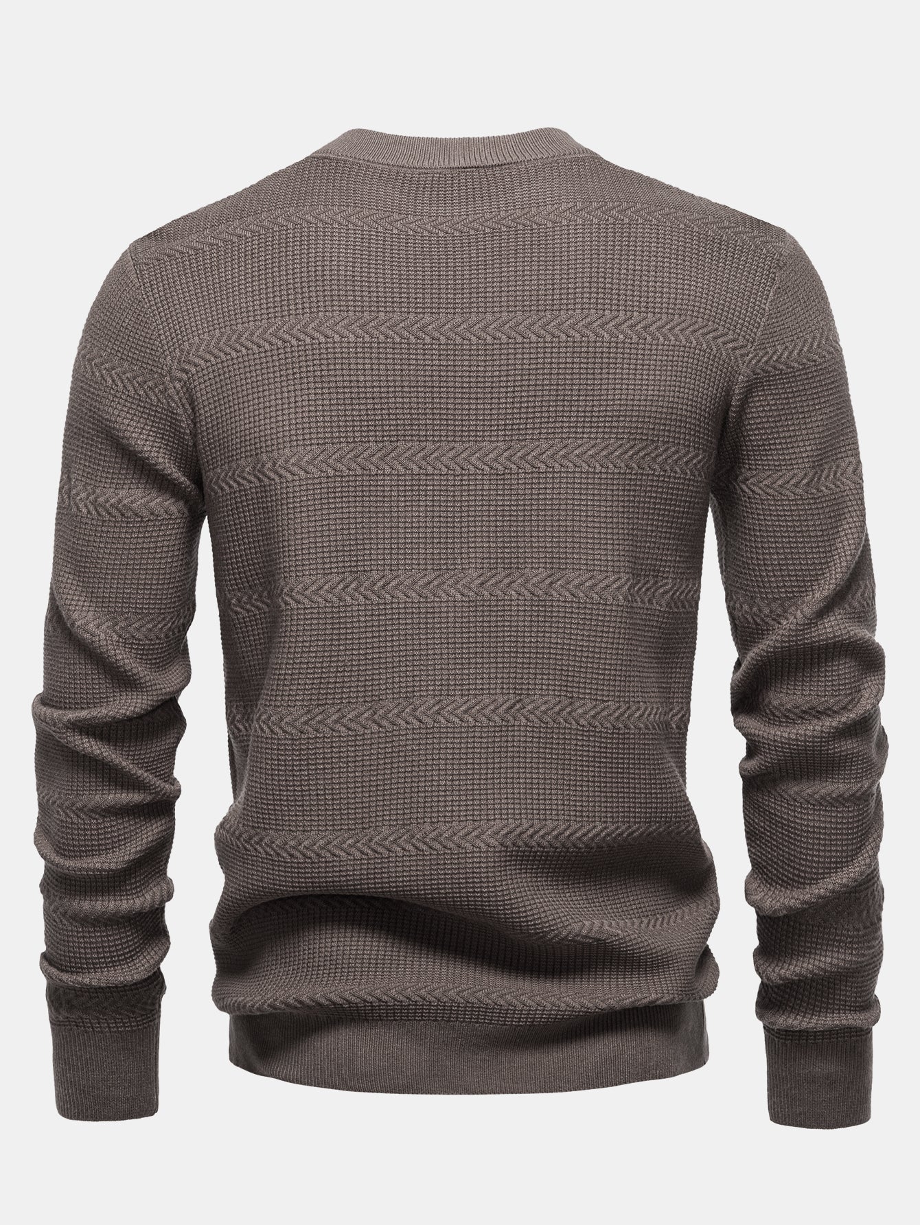 Geometrischer Jacquard Rundhals Pullover - Image 6