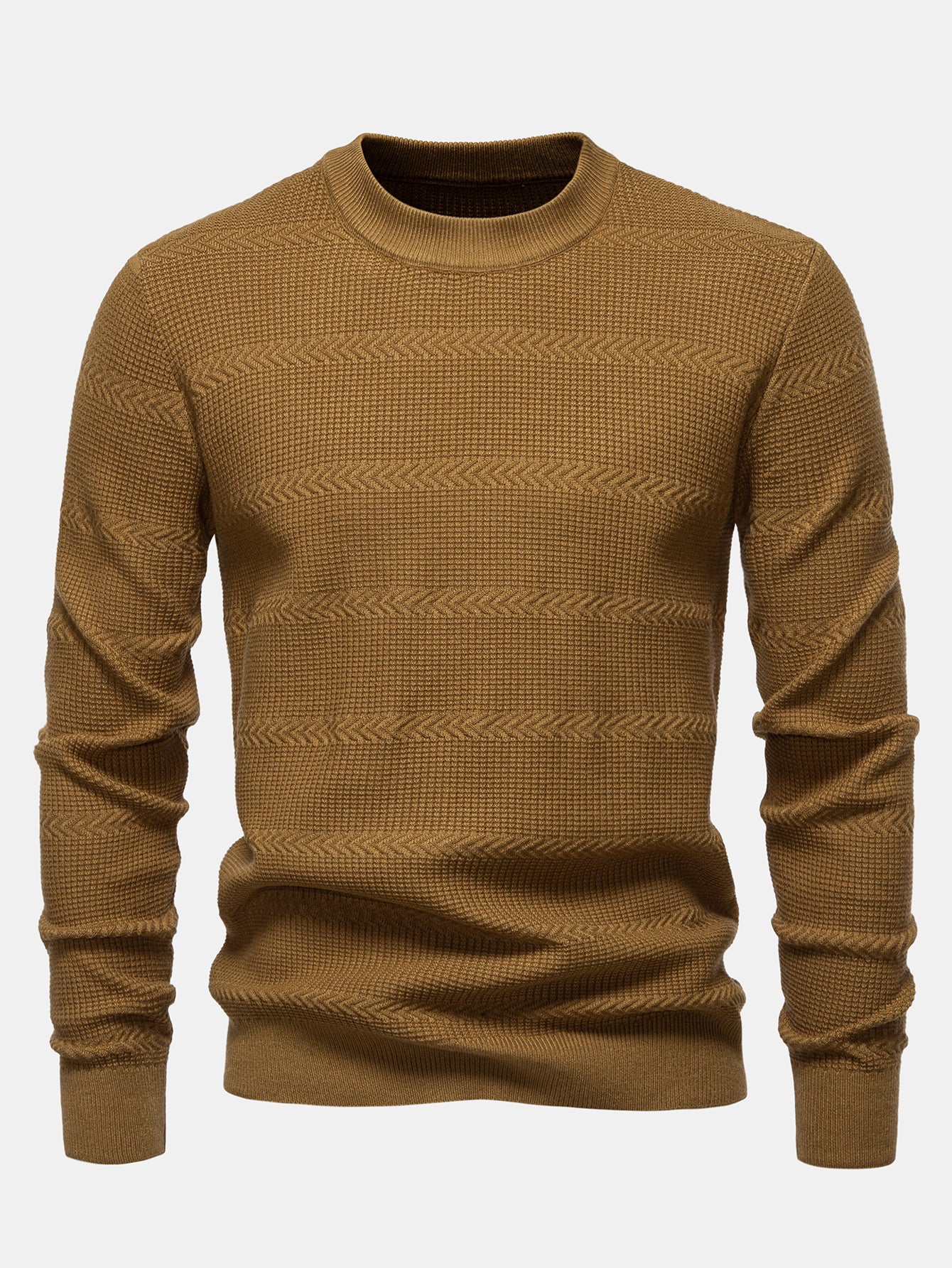 Geometrischer Jacquard Rundhals Pullover - Image 7