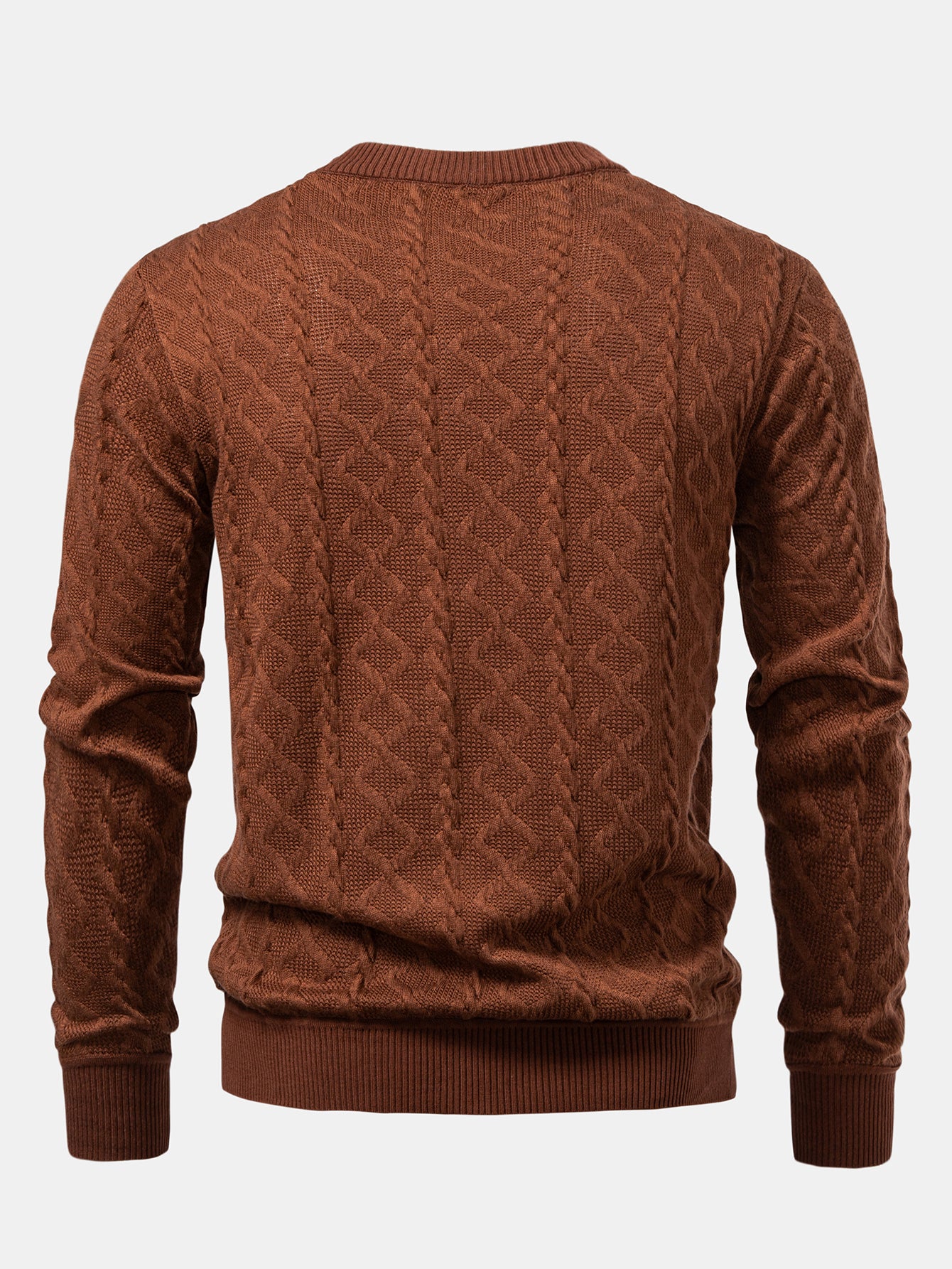 Geometrischer Jacquard Rundhals Pullover - Image 10