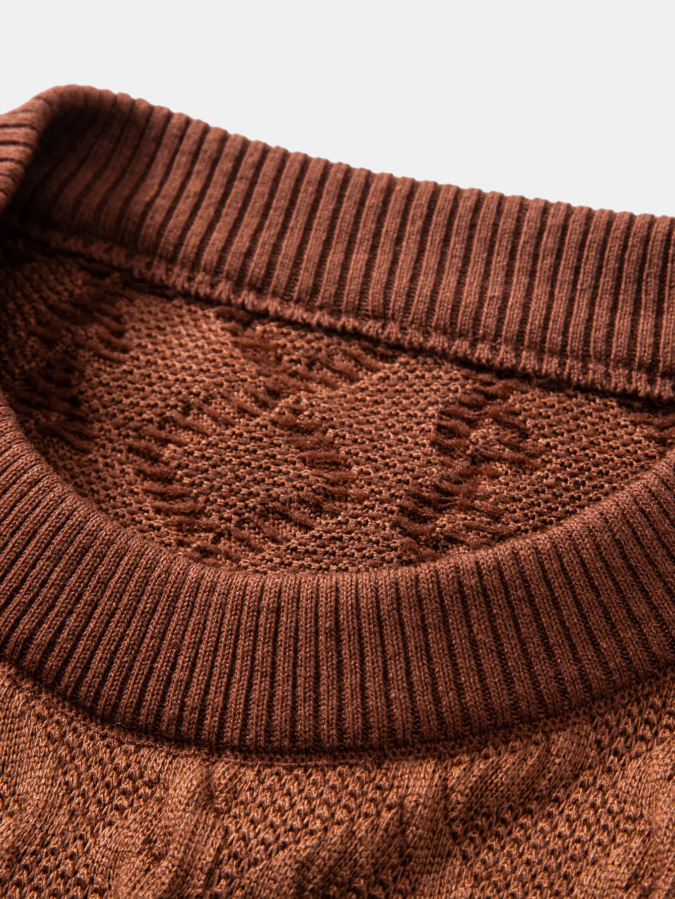 Geometrischer Jacquard Rundhals Pullover - Image 11