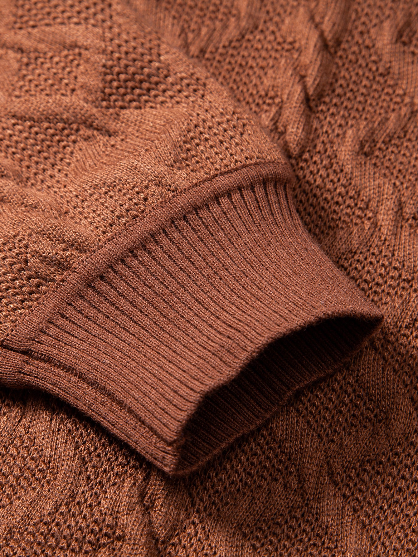 Geometrischer Jacquard Rundhals Pullover - Image 12