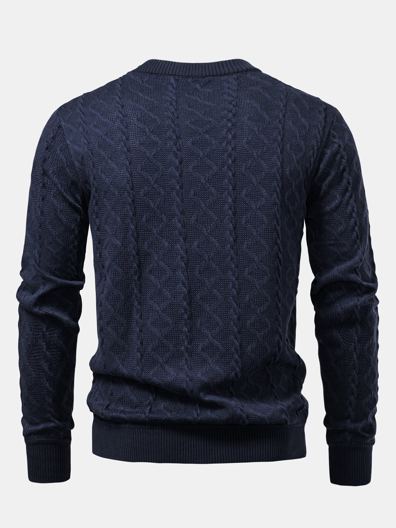 Geometrischer Jacquard Rundhals Pullover - Image 2