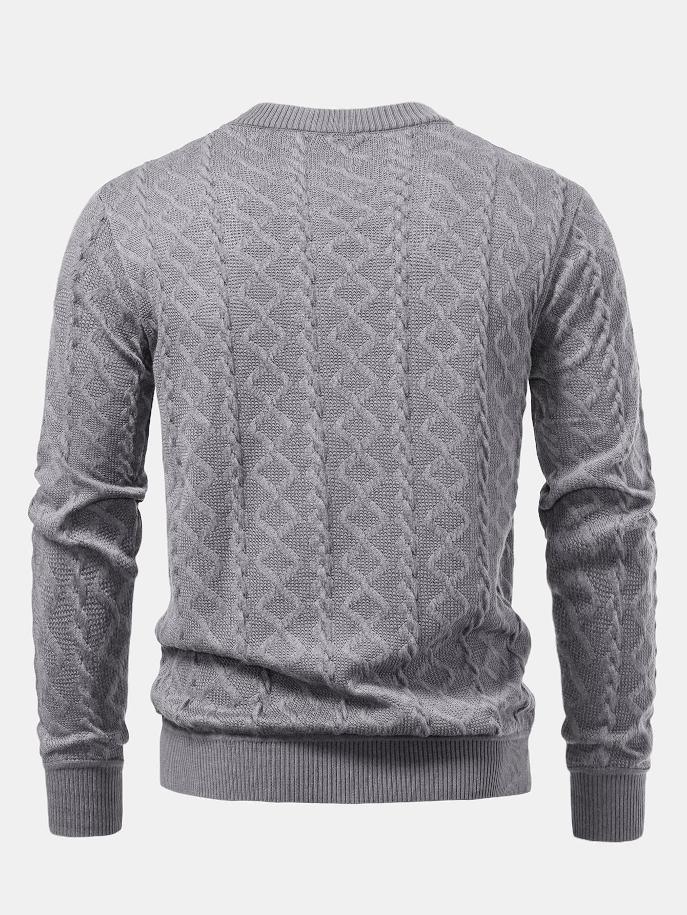 Geometrischer Jacquard Rundhals Pullover - Image 8