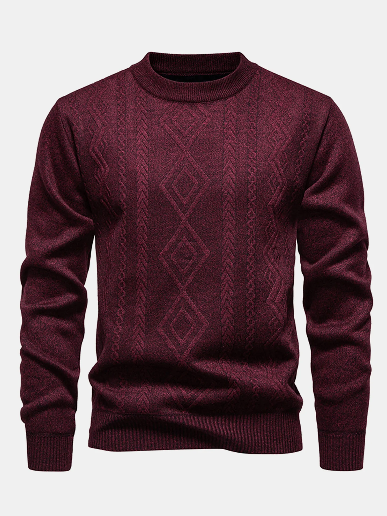 Geometrischer Jacquard Rundhalsausschnitt Pullover - Image 11