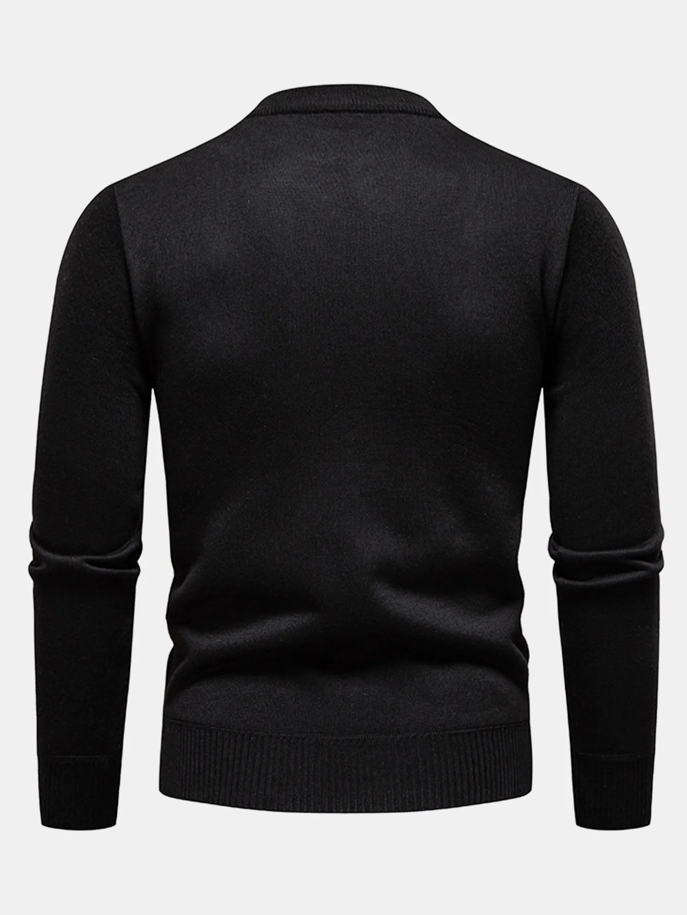 Geometrischer Jacquard Rundhalsausschnitt Pullover - Image 6