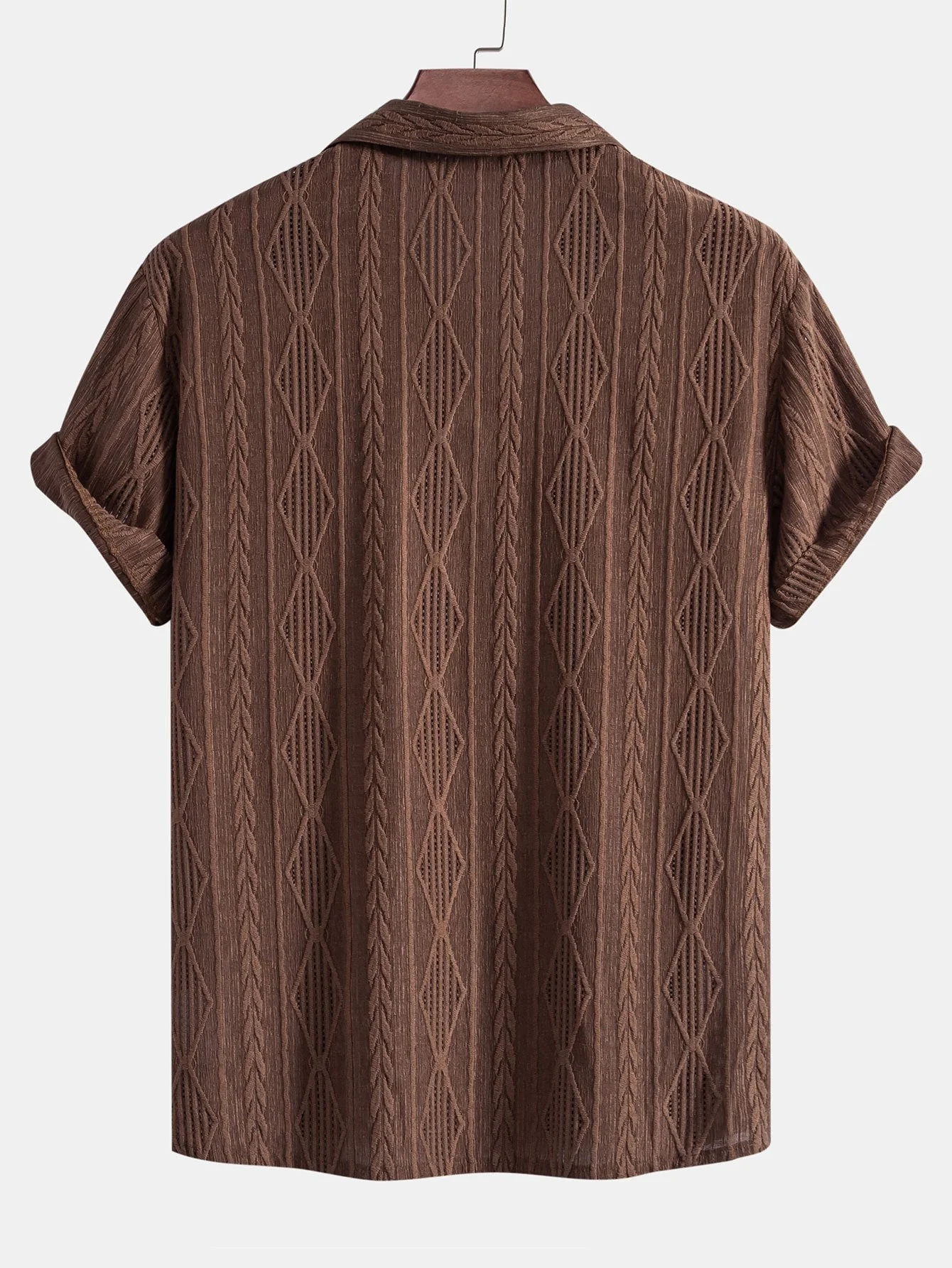 Geometrisches Jacquard-Cuban-Shirt & Leinen-Baumwoll-Mix Cropped-Hosen - Image 9