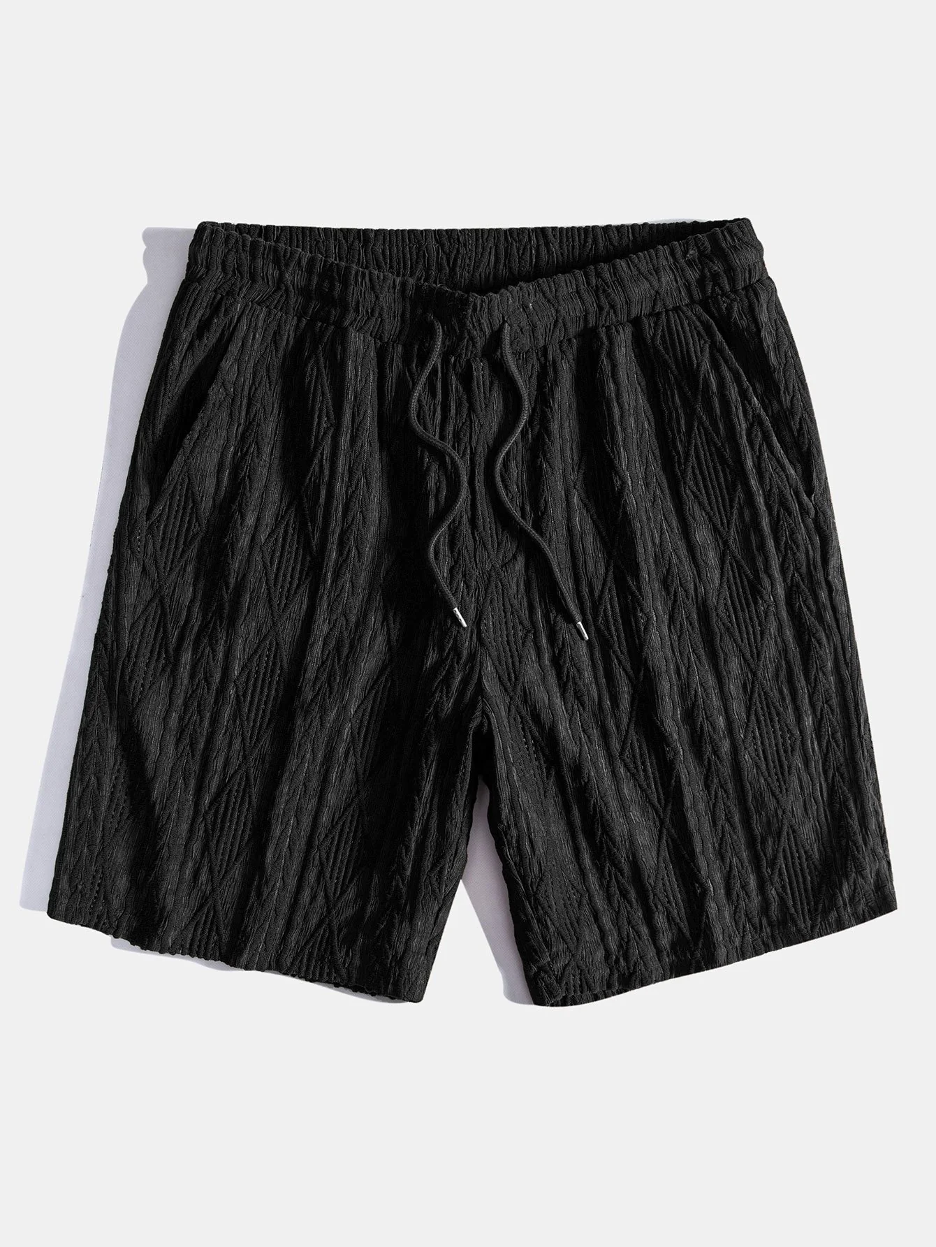 Geometrisches Jacquard-Cuban-Shirt & Texturierte Shorts mit Futter - Image 15