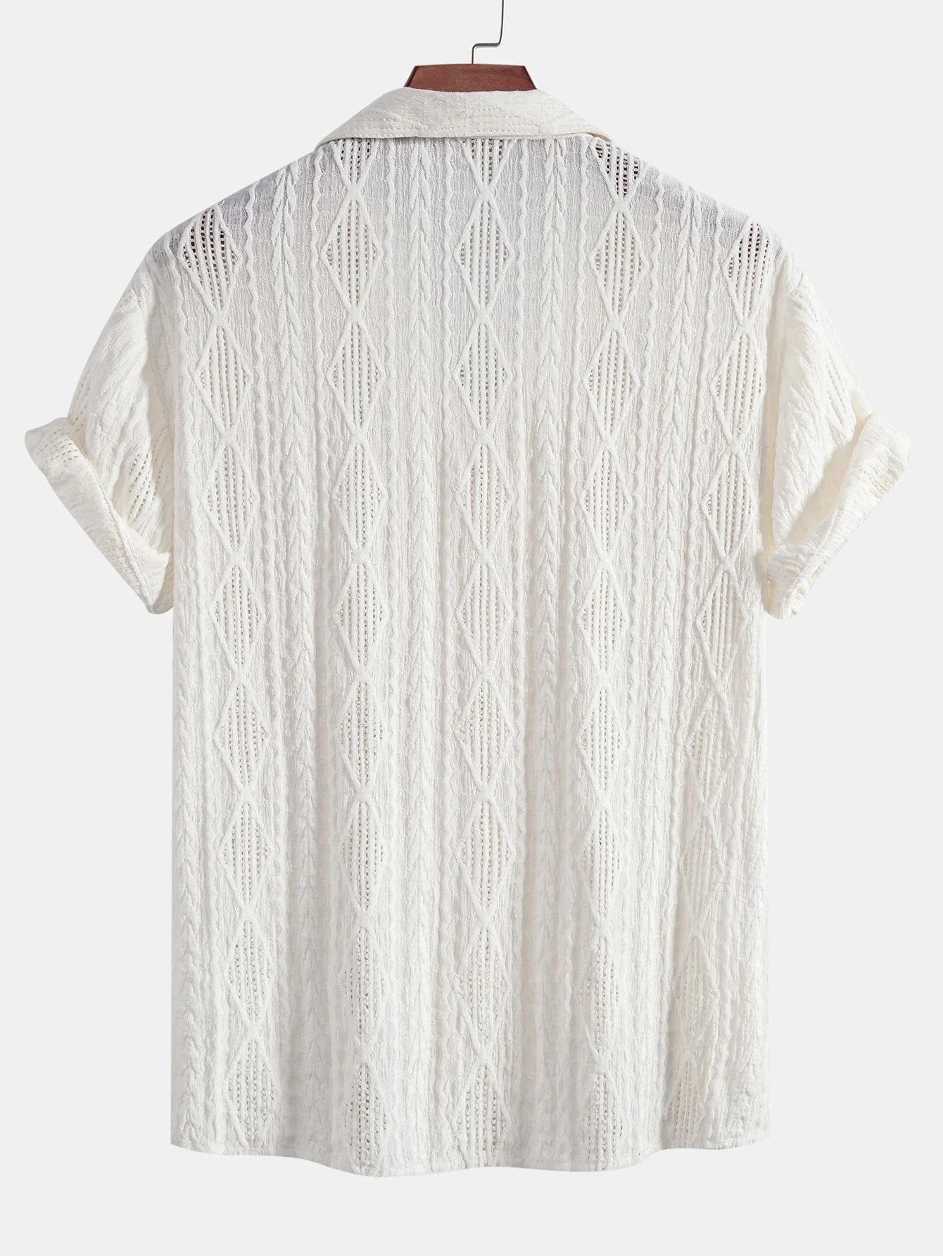Geometrisches Jacquard-Cuban-Shirt & gerade Leinenhose - Image 10