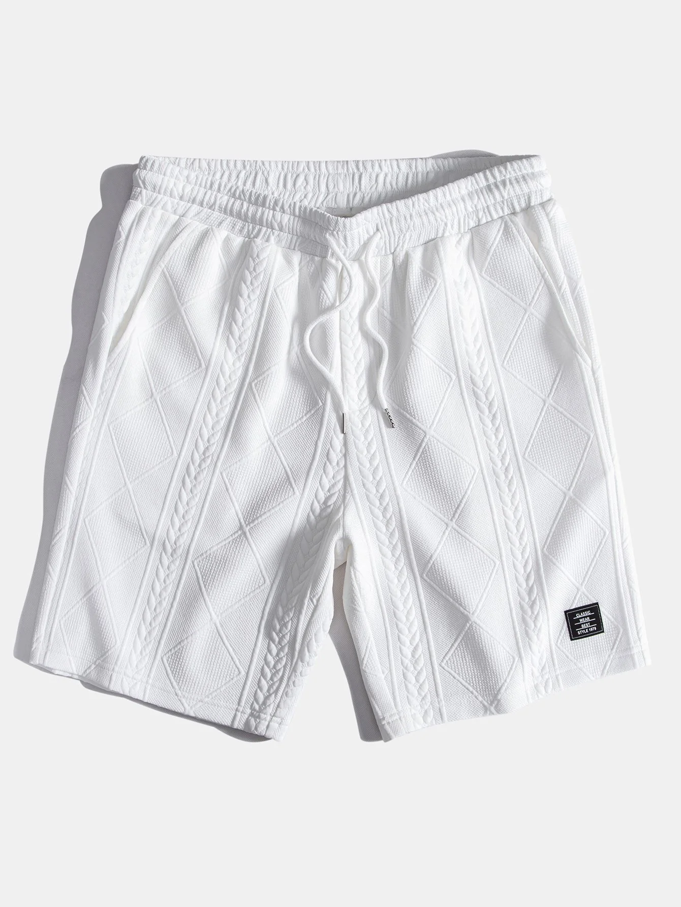 Geometrische Jacquard-Shorts mit Kordelzug - Image 3