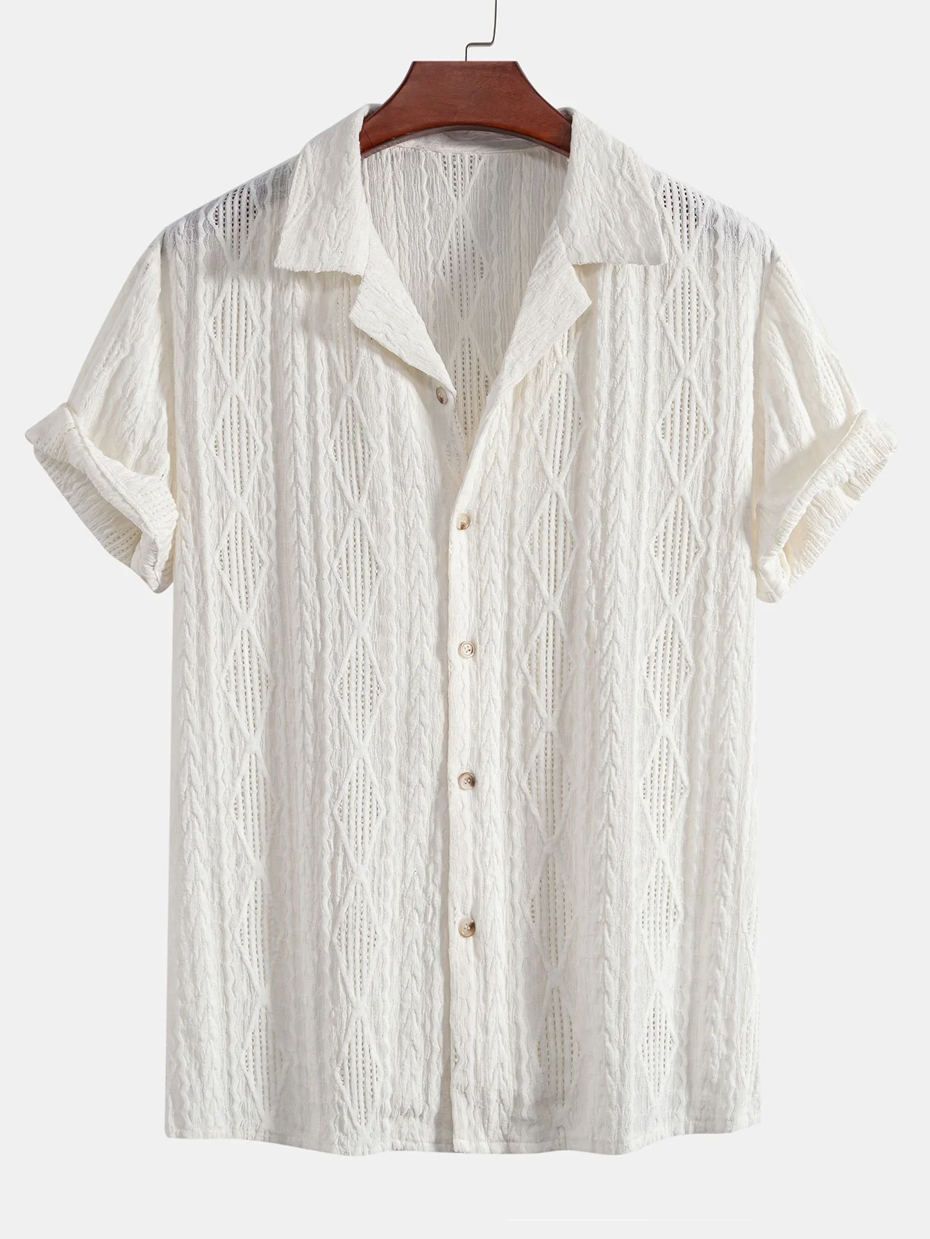 Geometrisches Jacquard-Cuban-Shirt - Image 2