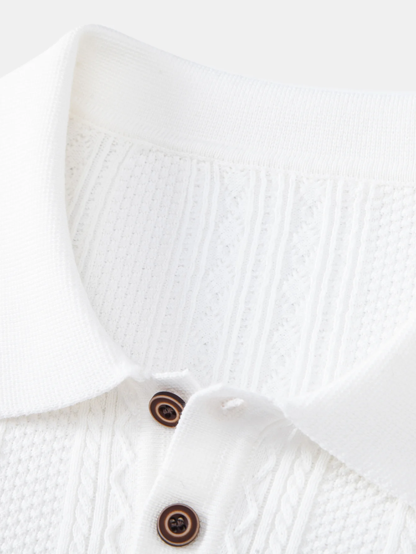 Geometric Jacquard Knit Polo - Image 9