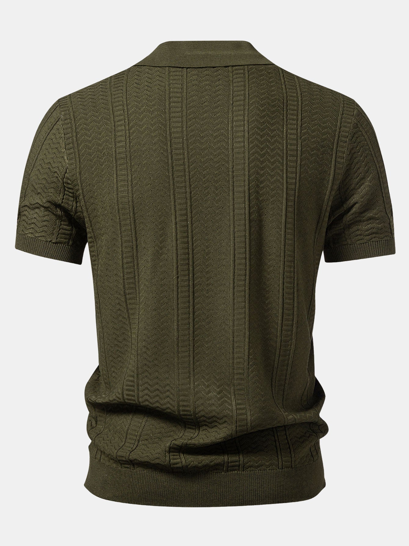 Geometric Jacquard Knit Polo - Image 2