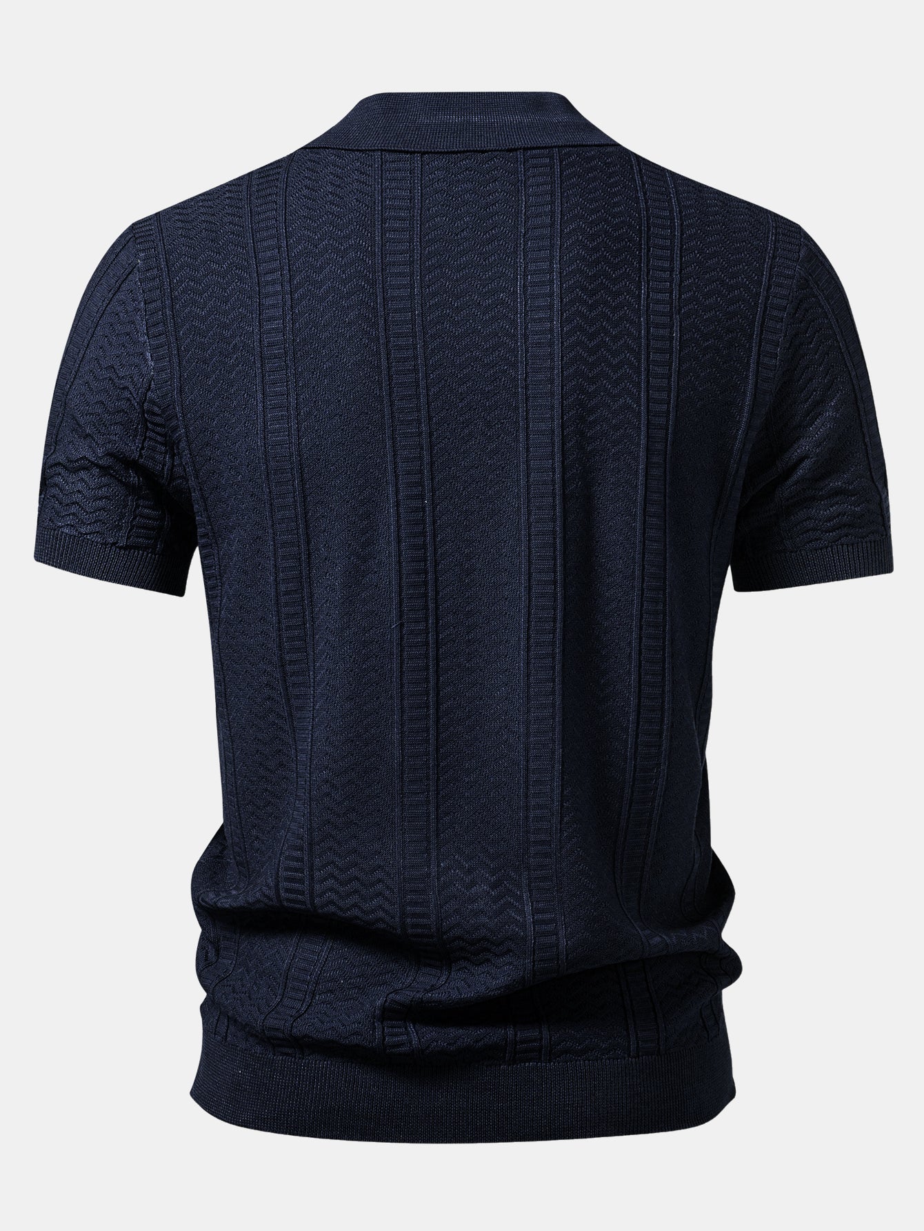 Geometric Jacquard Knit Polo - Image 4
