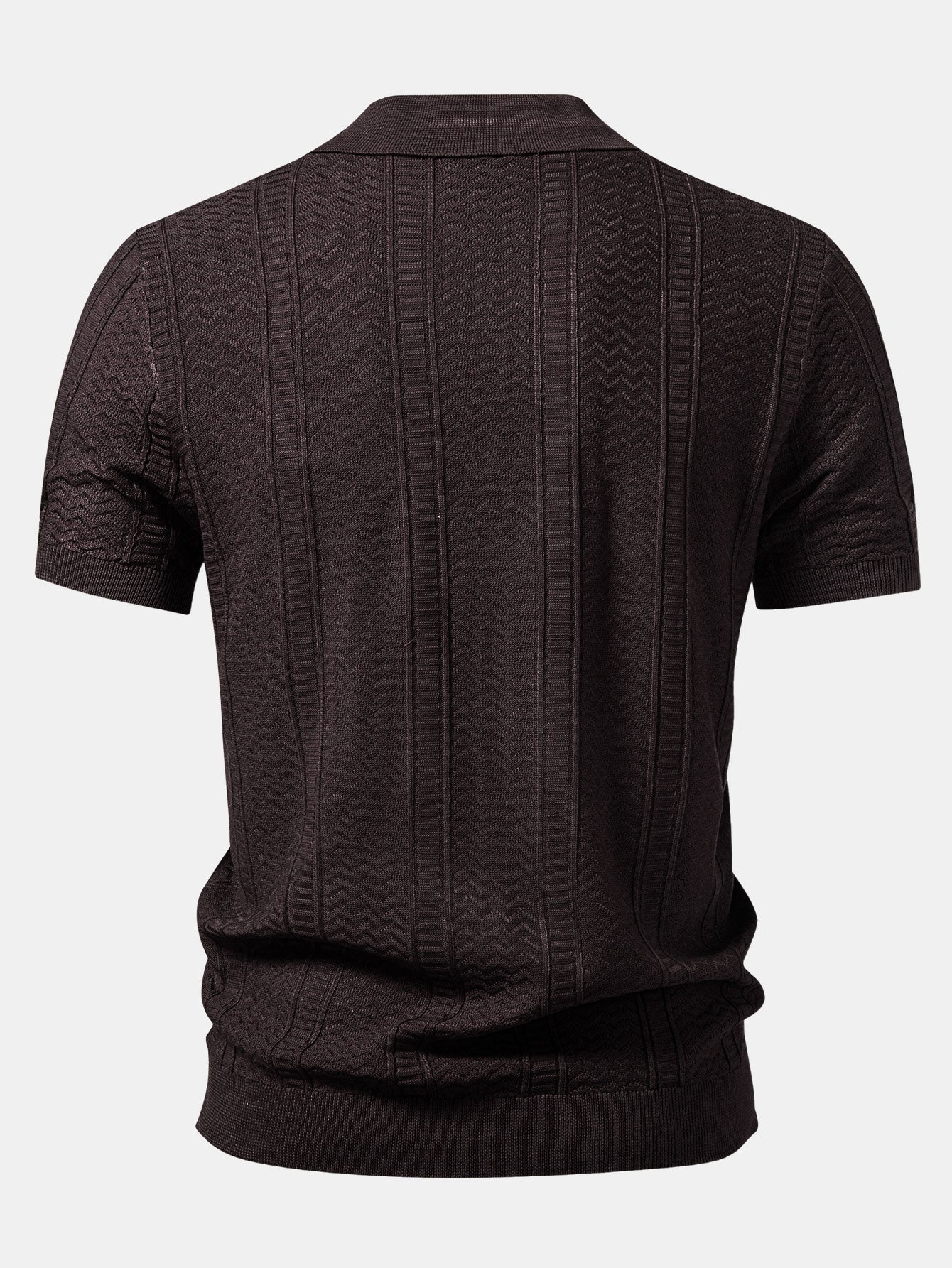 Geometric Jacquard Knit Polo - Image 6