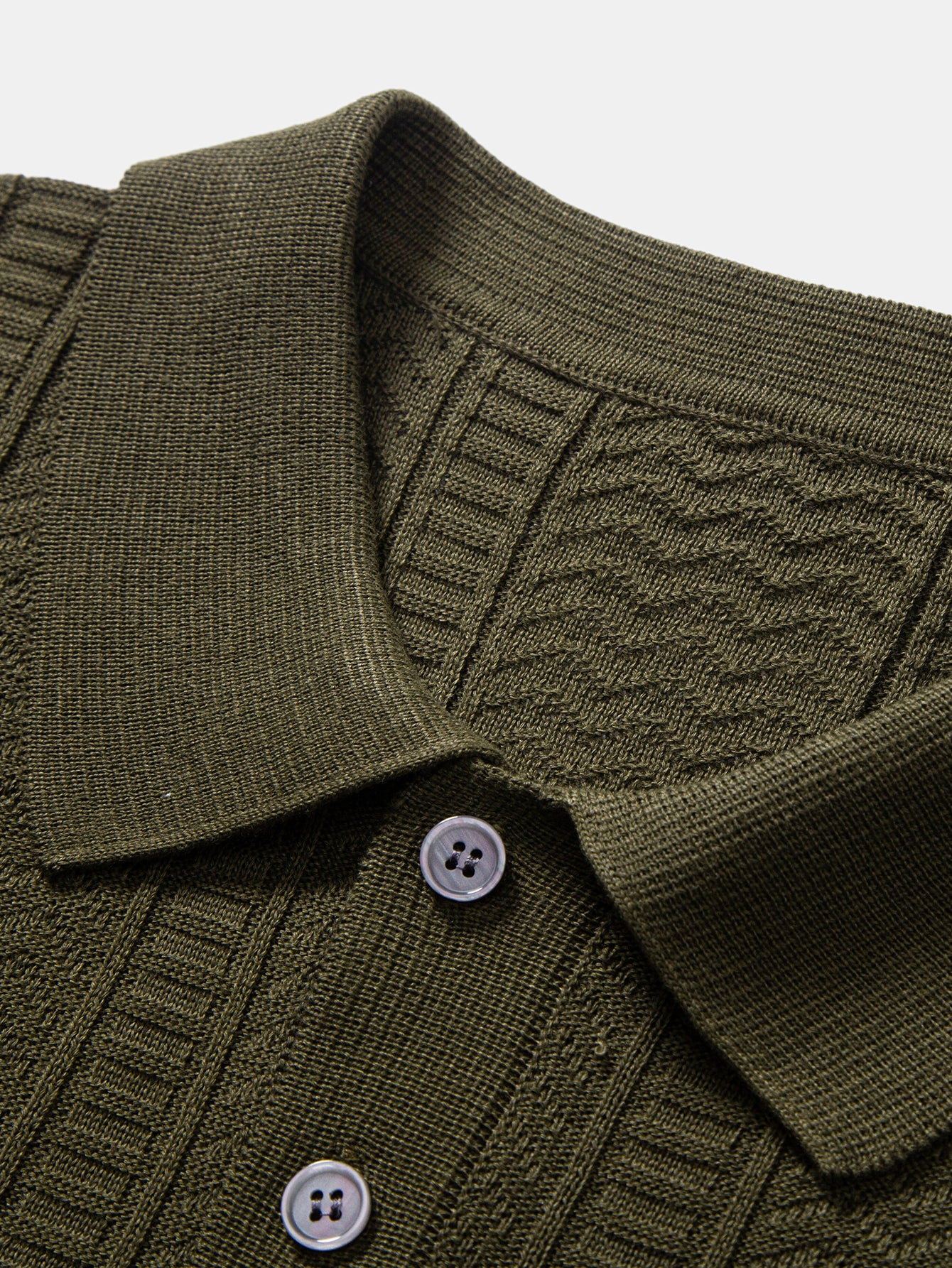 Geometric Jacquard Knit Polo - Image 7