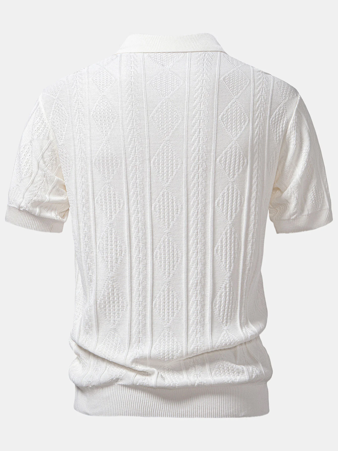 Geometrisch Jacquard Strick Poloshirts & Schlanke Passform Verjüngte Hose - Image 4