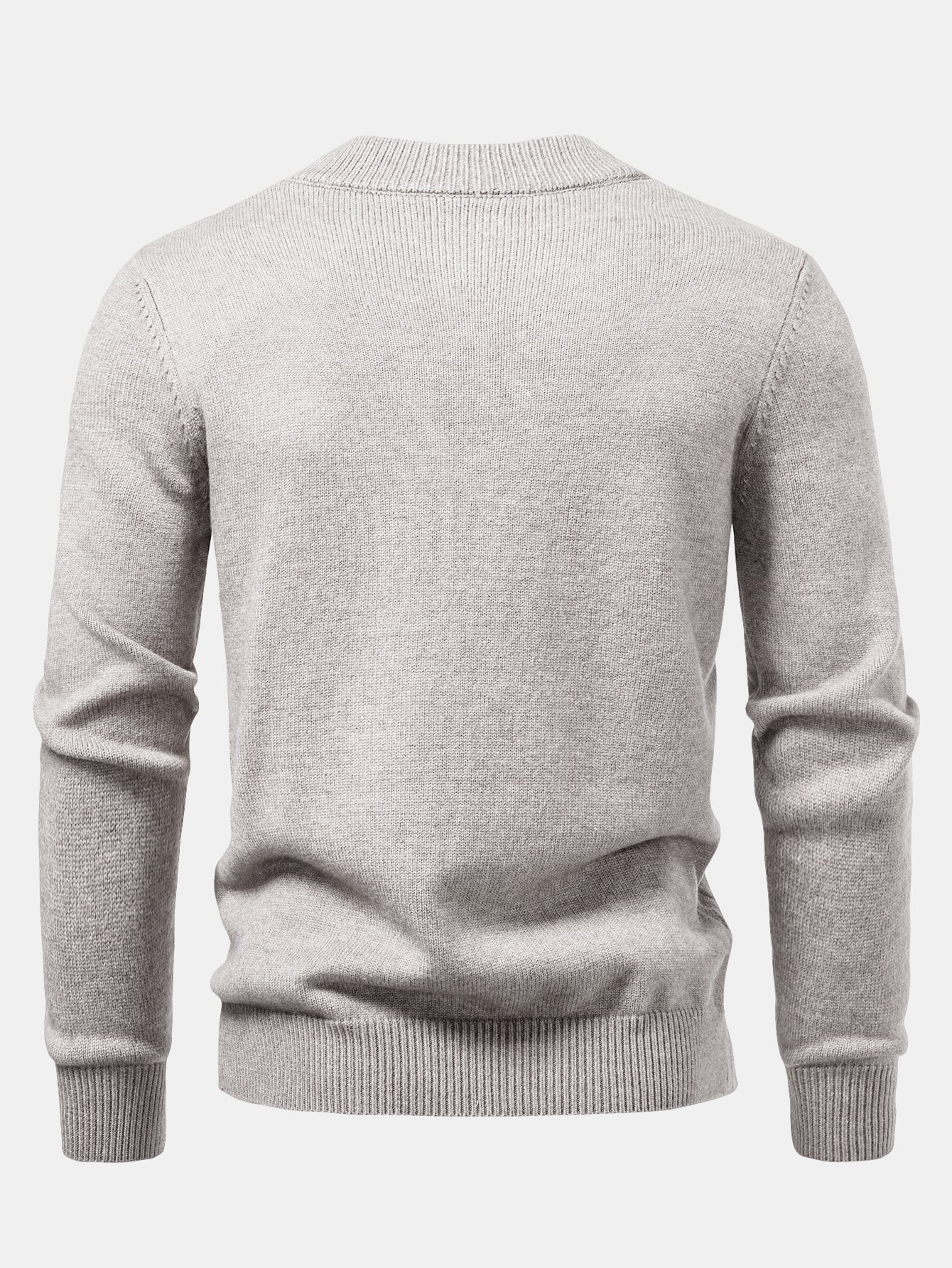 Schwerer geometrischer Jacquard-Pullover mit Stehkragen - Image 10