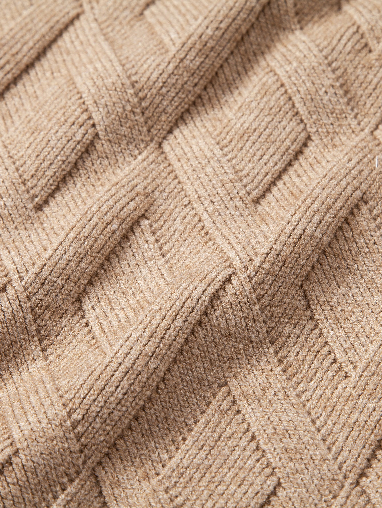 Schwerer geometrischer Jacquard-Pullover mit Stehkragen - Image 12
