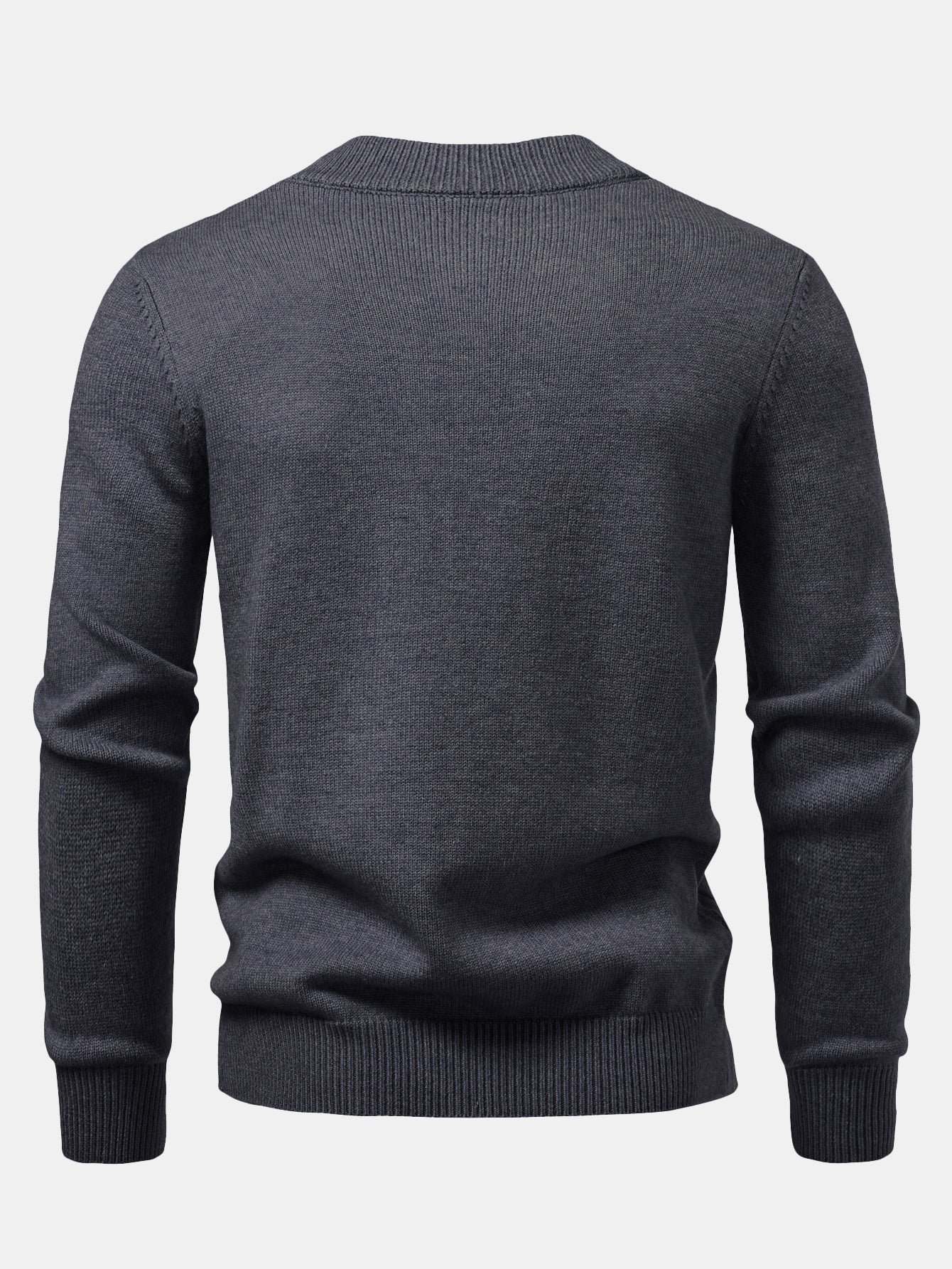 Schwerer geometrischer Jacquard-Pullover mit Stehkragen - Image 4