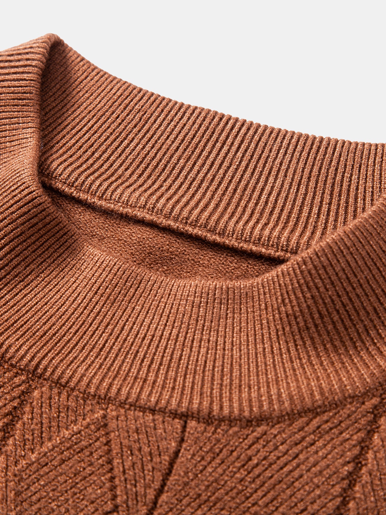 Geometrischer Jacquard Stehkragenpullover - Image 20