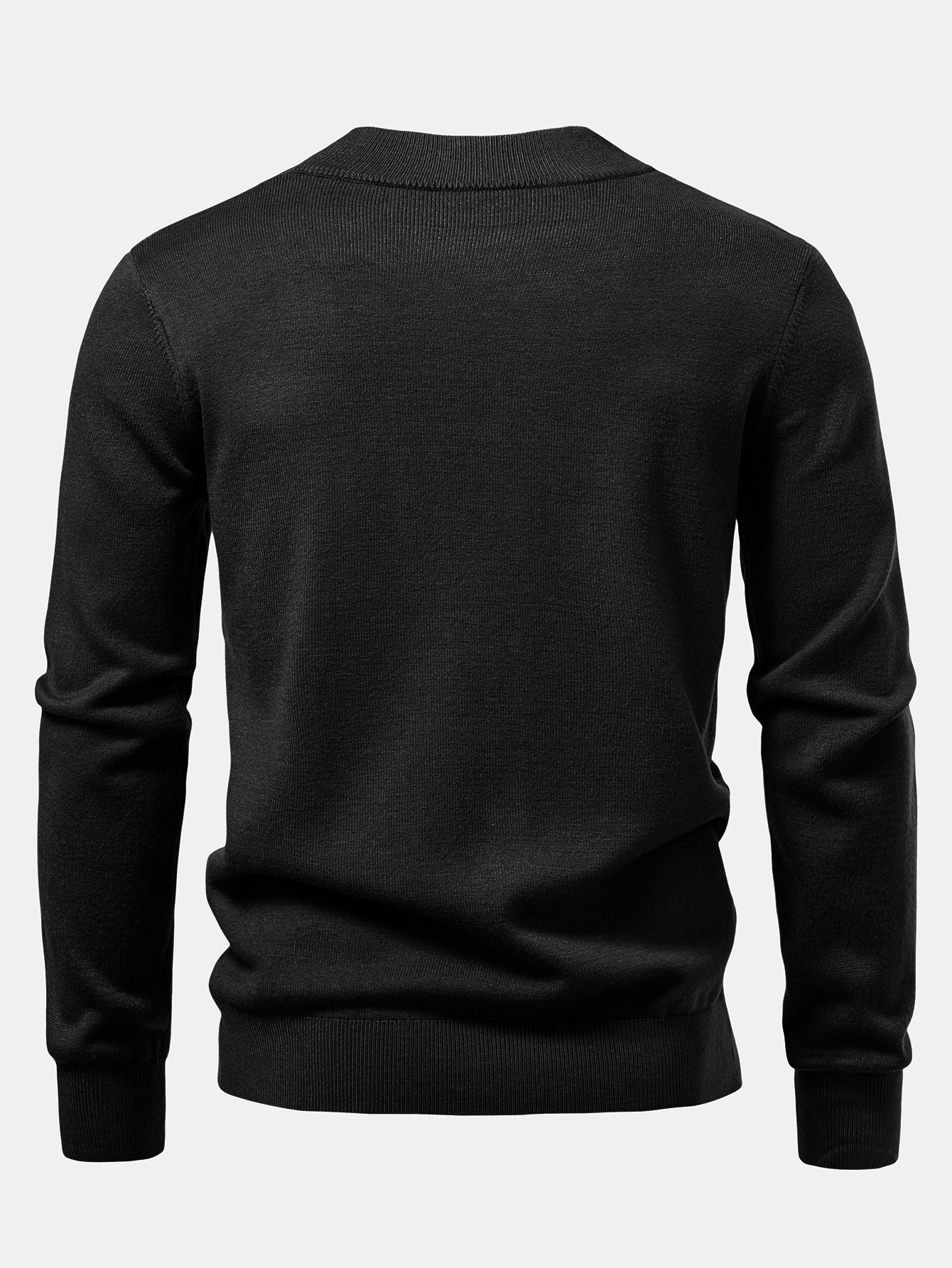 Geometrischer Jacquard Stehkragenpullover - Image 4