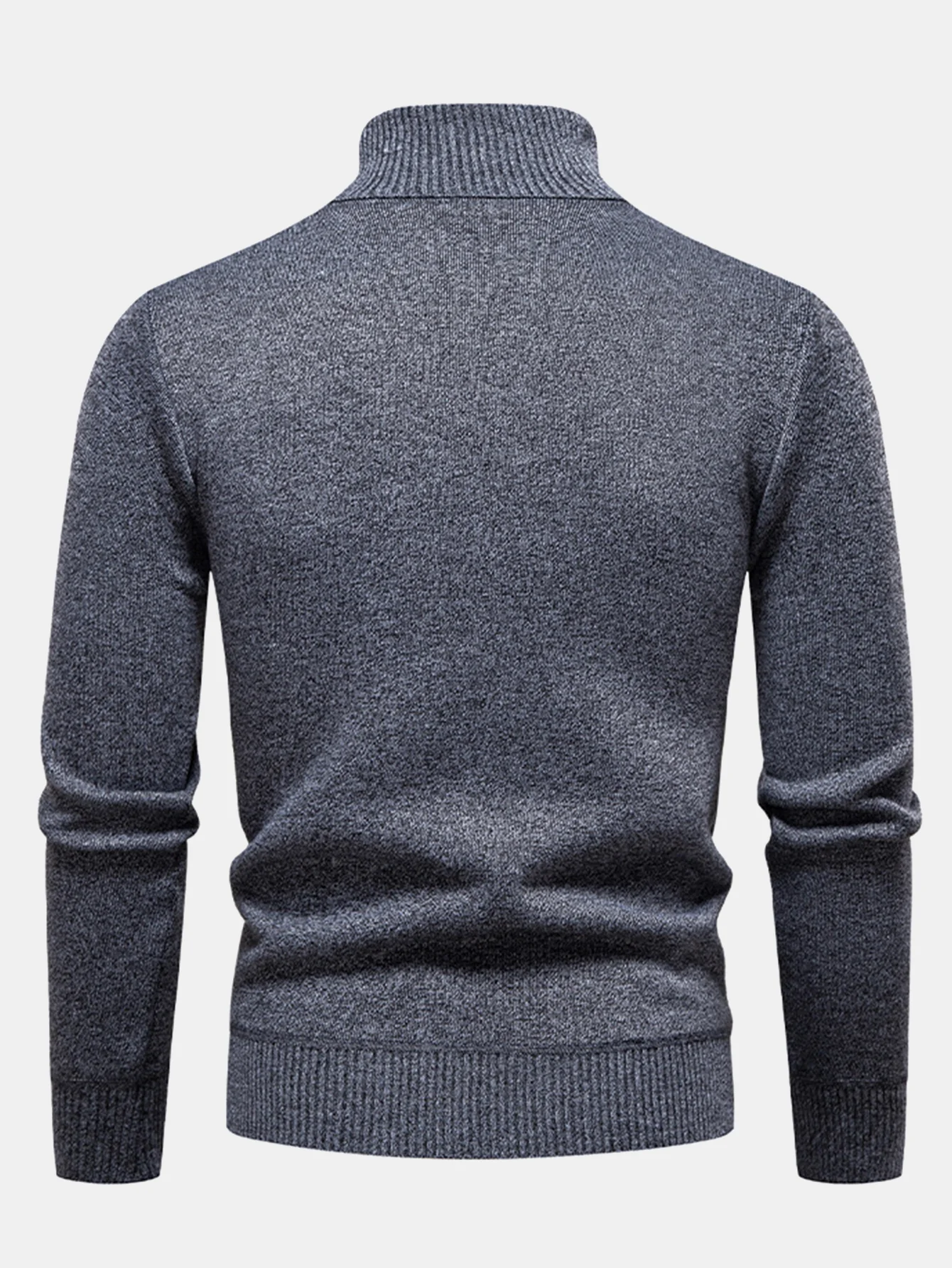 Geometrischer Jacquard Rollkragenpullover - Image 4
