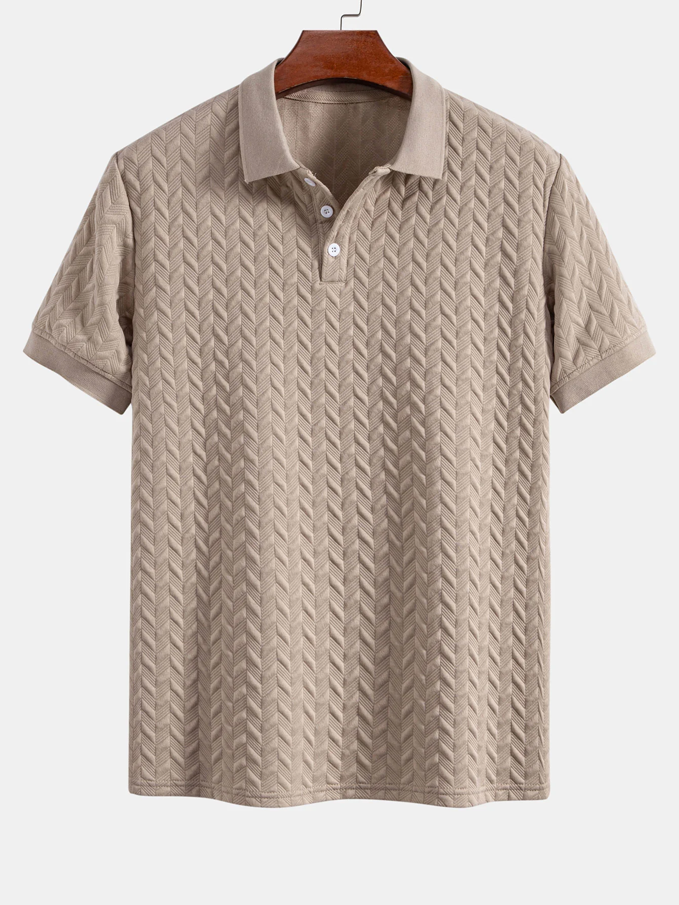 Geometrischer Jacquard Polo