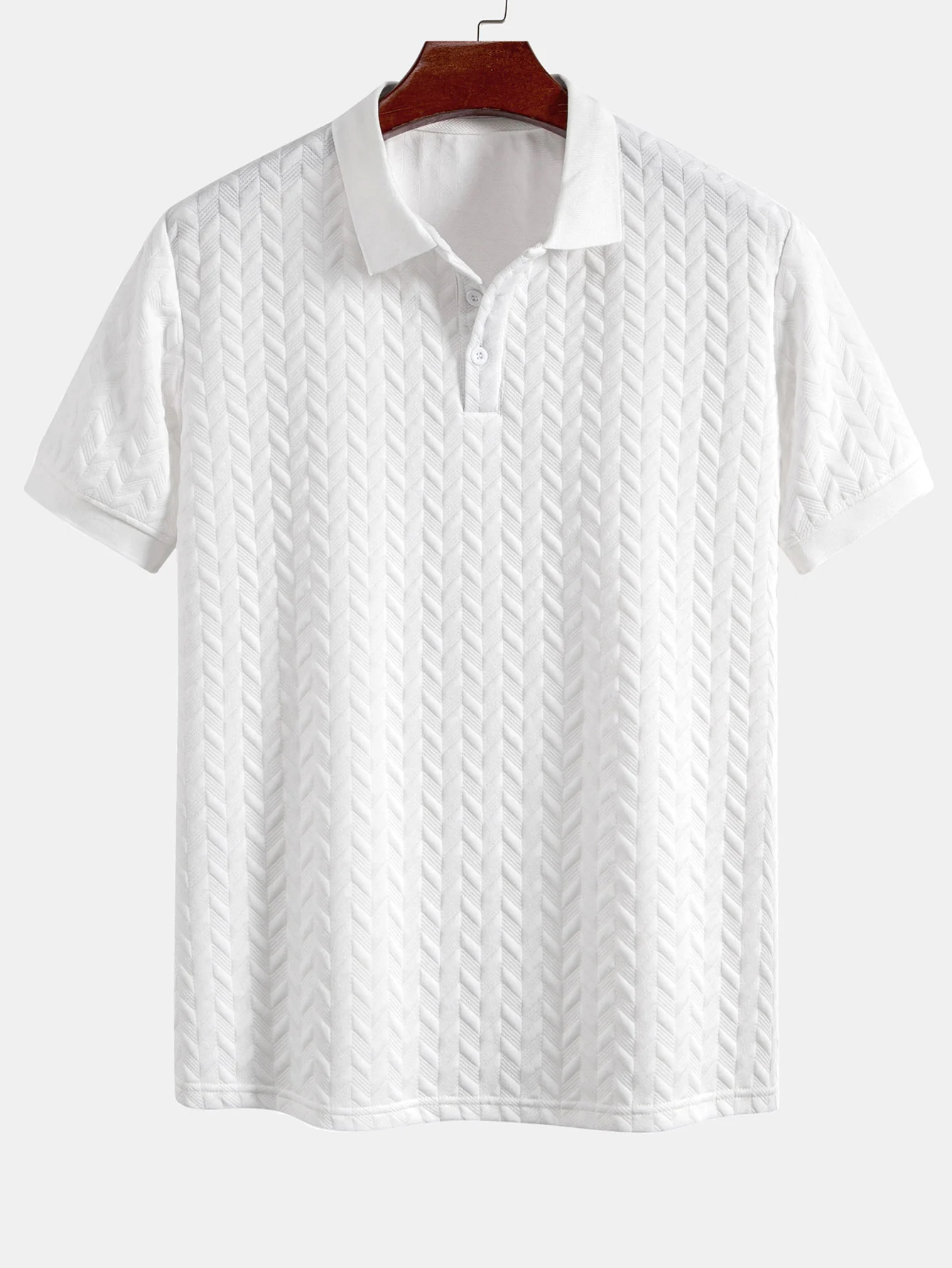 Geometrischer Jacquard Polo - Image 3