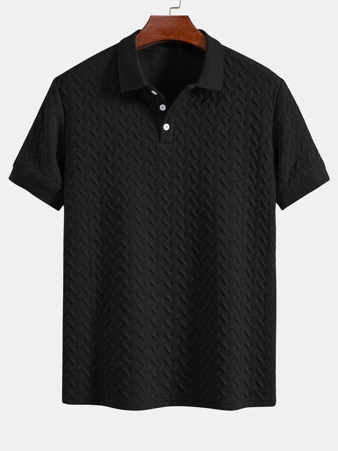 Geometrischer Jacquard Polo - Image 5
