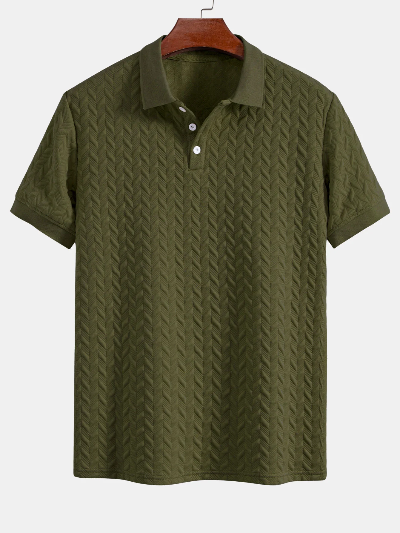 Geometrischer Jacquard Polo - Image 7