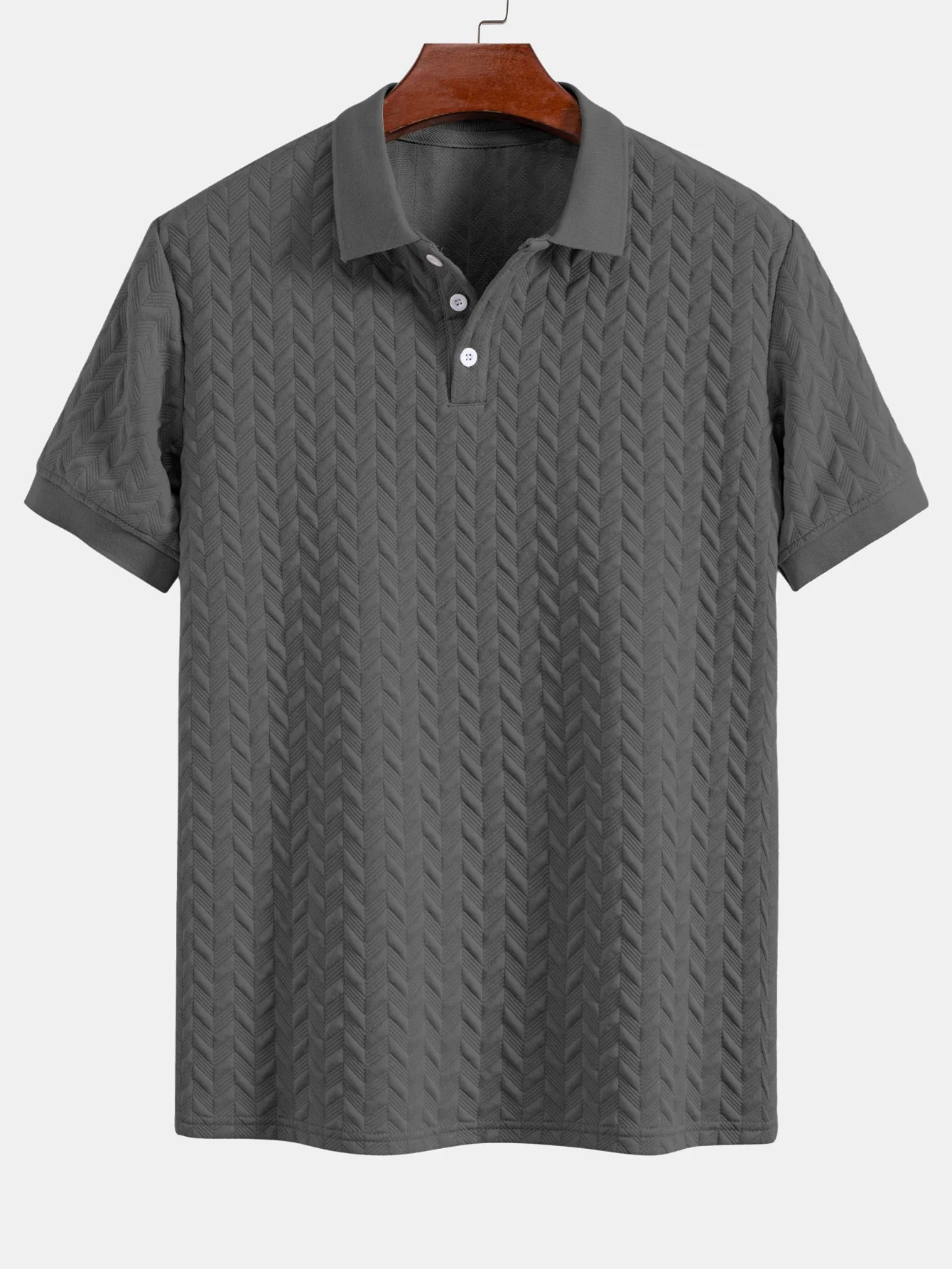 Geometrischer Jacquard Polo - Image 9