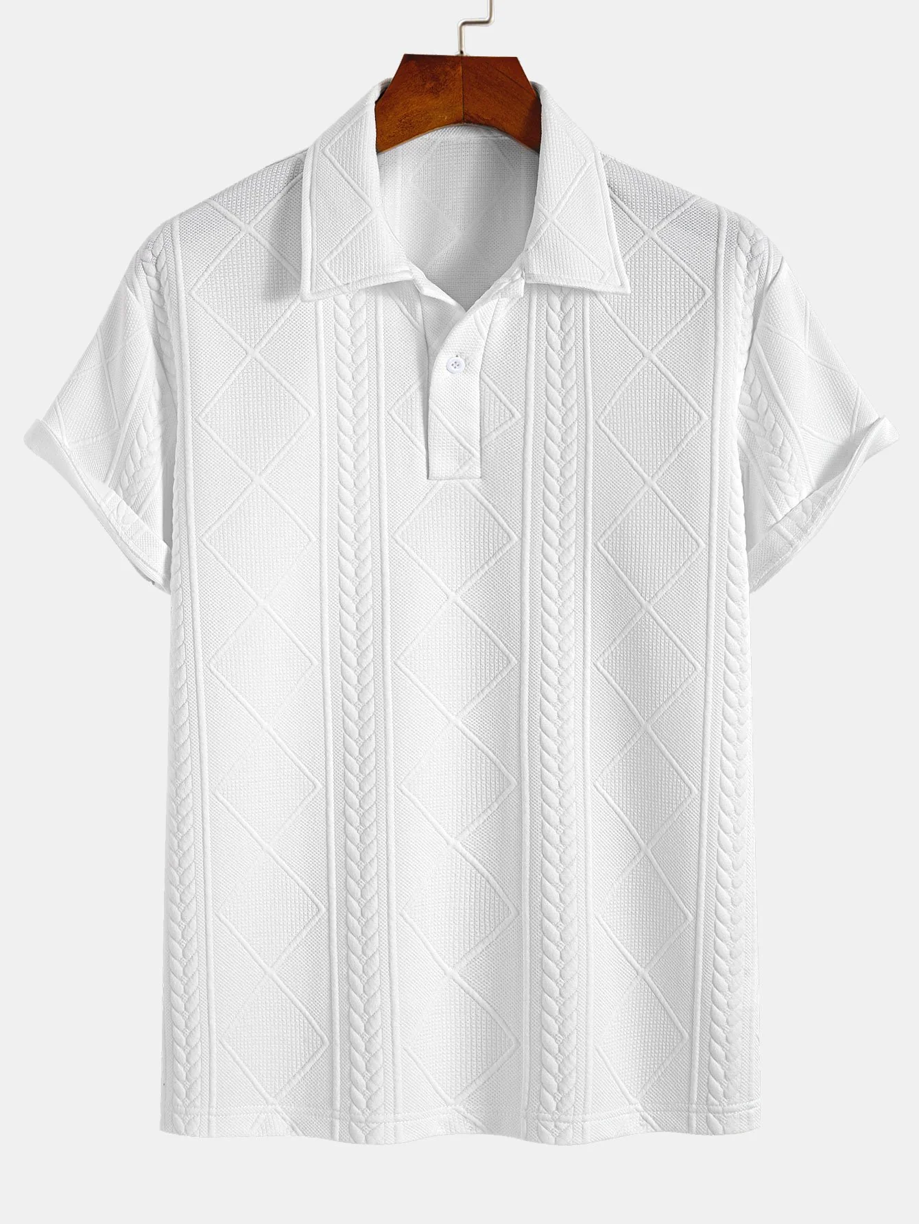 Geometrisches Jacquard-Polo