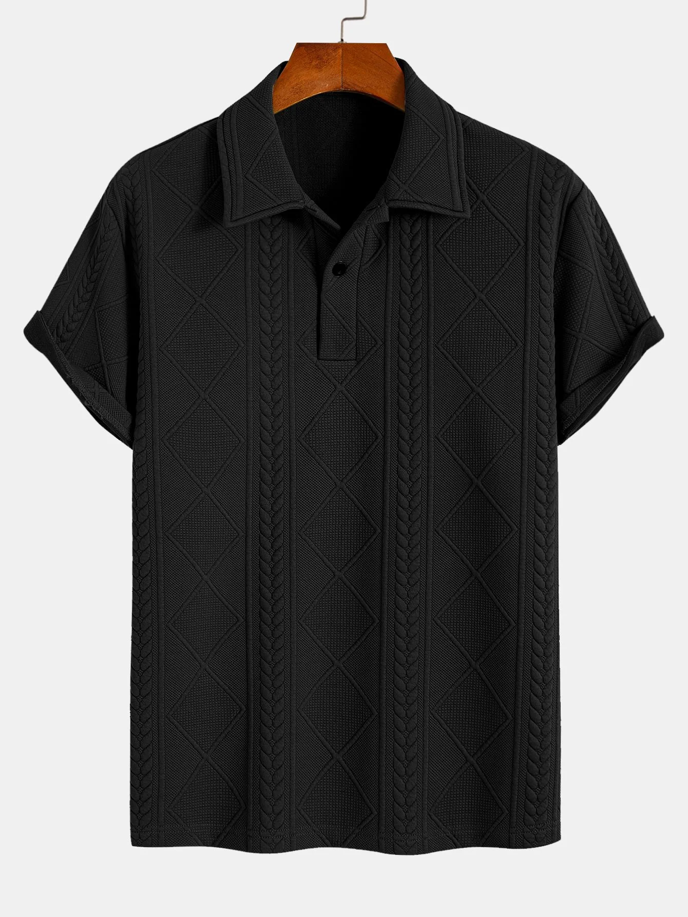 Geometrisches Jacquard-Polo - Image 3