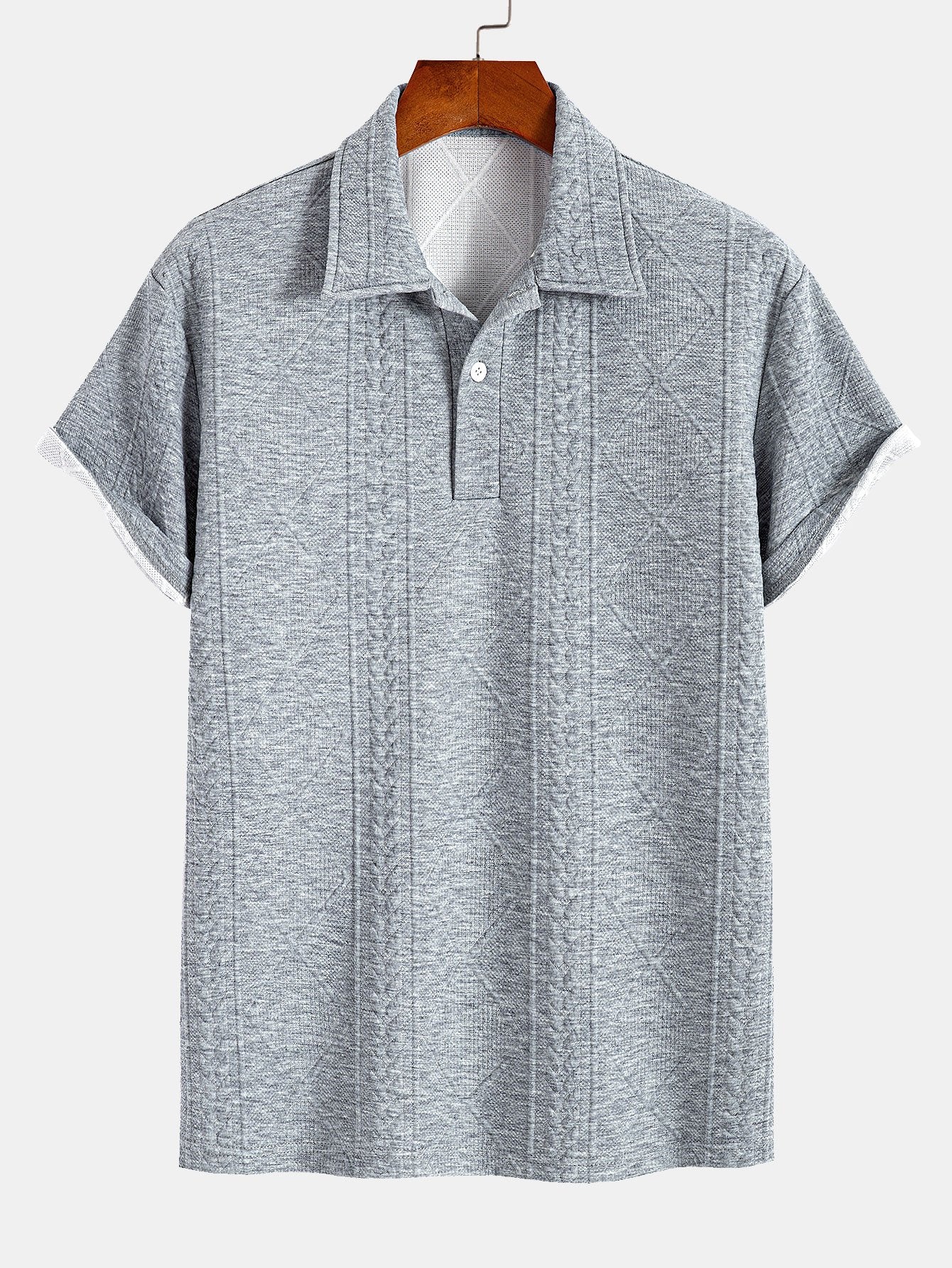 Geometrisches Jacquard-Polo - Image 5