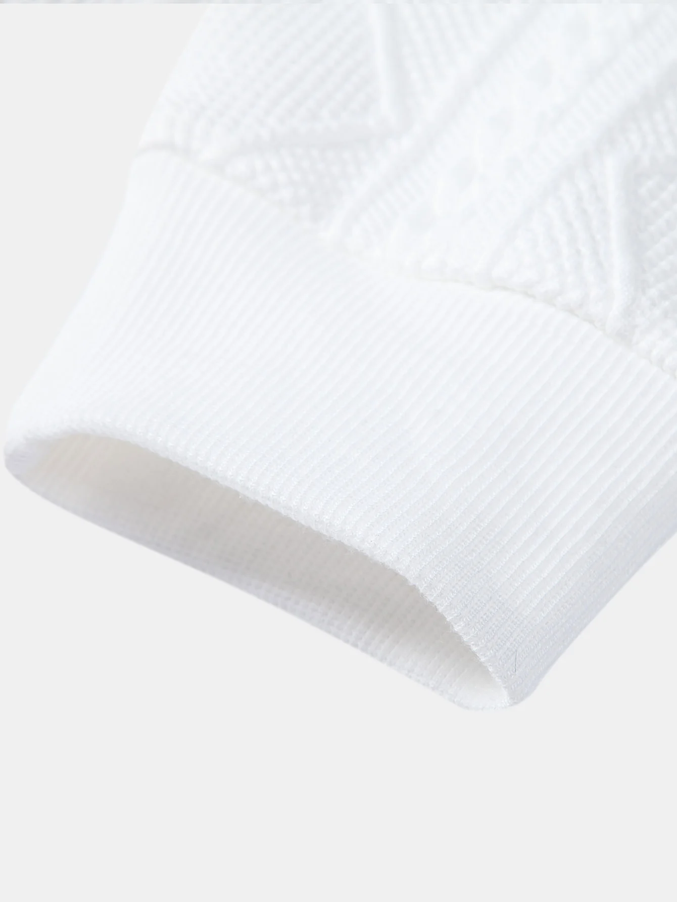 Geometrisches Jacquard Poloshirts Kragen Sweatshirt - Image 13