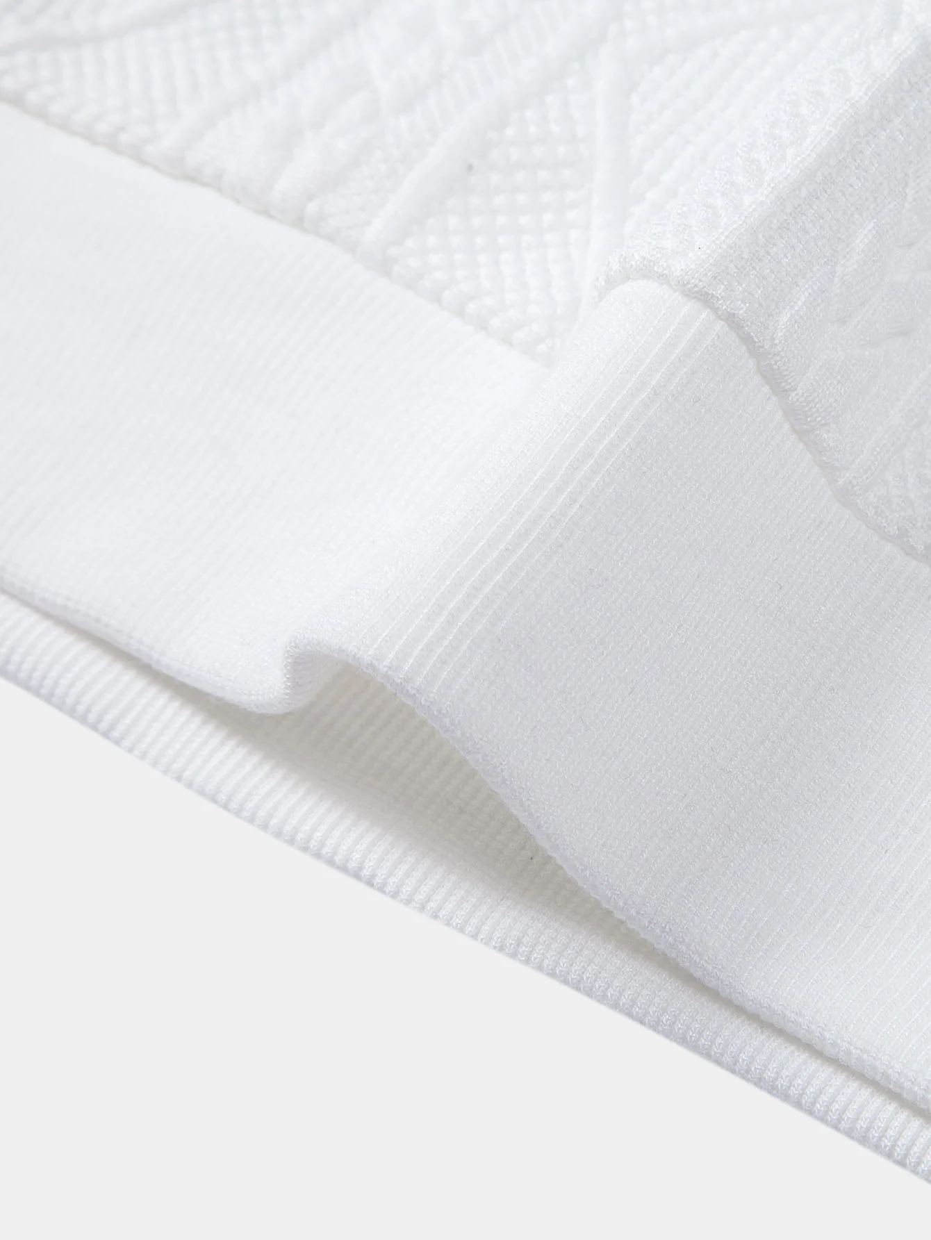Geometrisches Jacquard Poloshirts Kragen Sweatshirt - Image 14