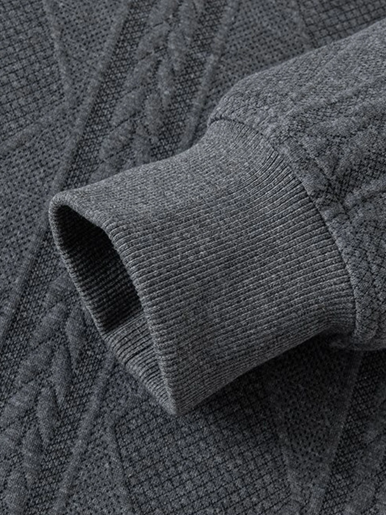Geometrisches Jacquard Poloshirts Kragen Sweatshirt - Image 16