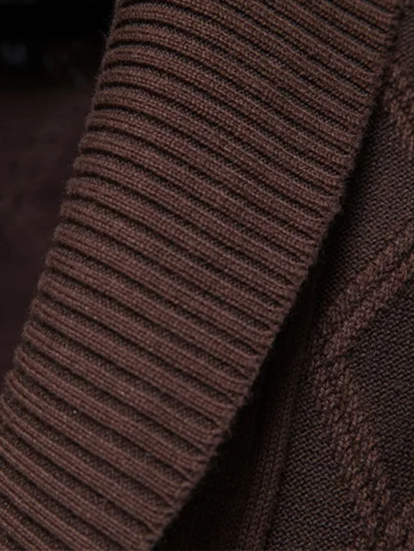Geometrischer Jacquard Strickjacke mit Schalkragen Pullover - Image 14