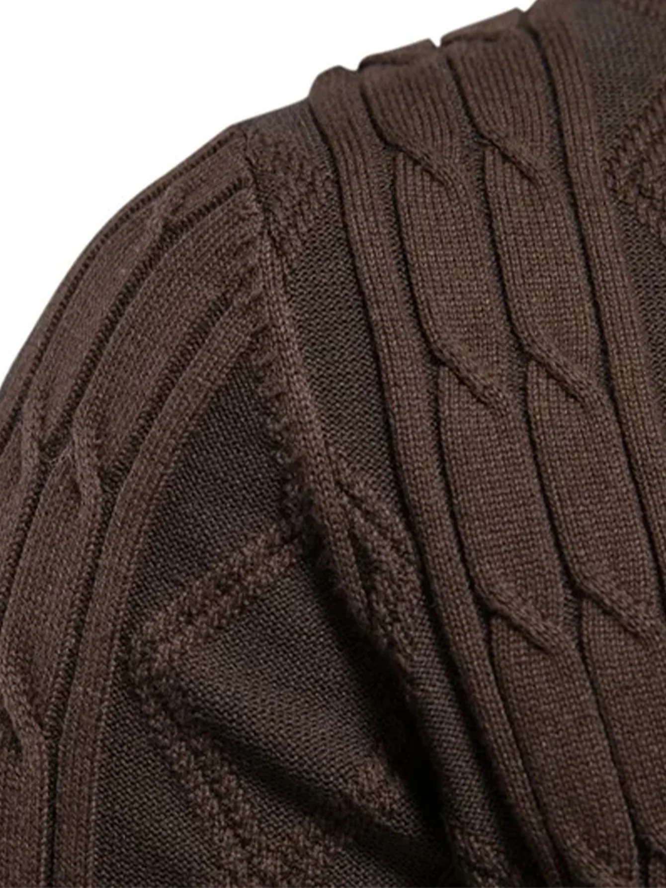 Geometrischer Jacquard Strickjacke mit Schalkragen Pullover - Image 16