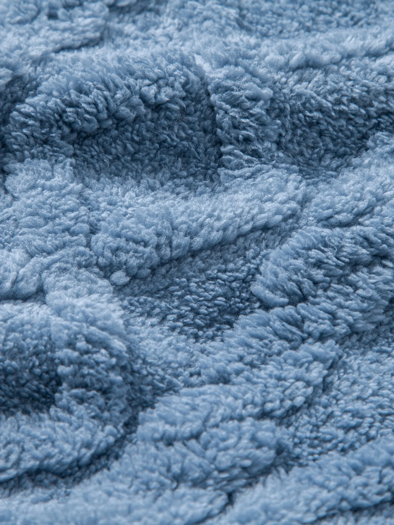 Relax Fit Geometric Jacquard Teddy Fleece Hoodie - Image 12