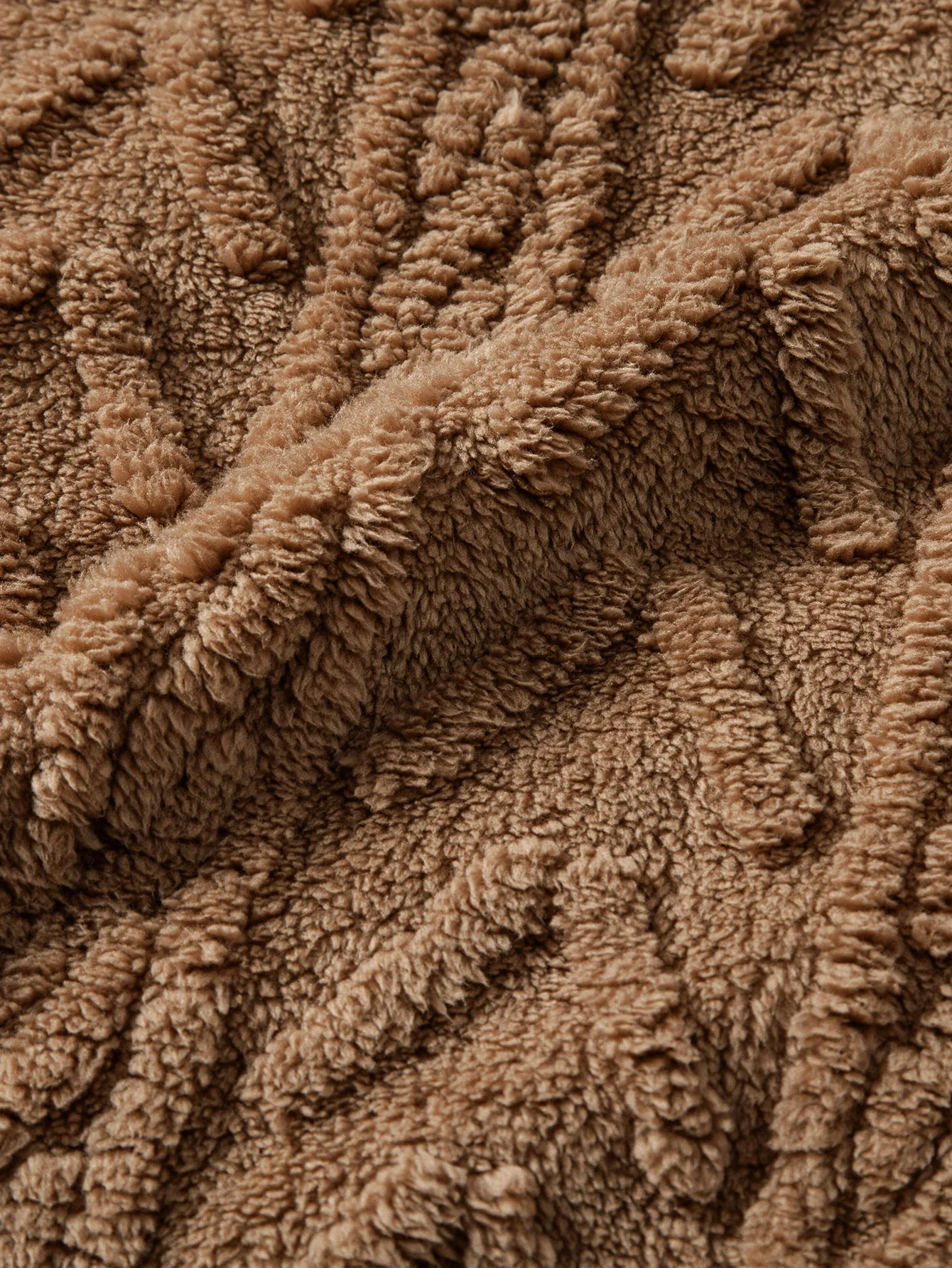 Geometric Jacquard Teddy Fleece Zip Up Hoodie - Image 10