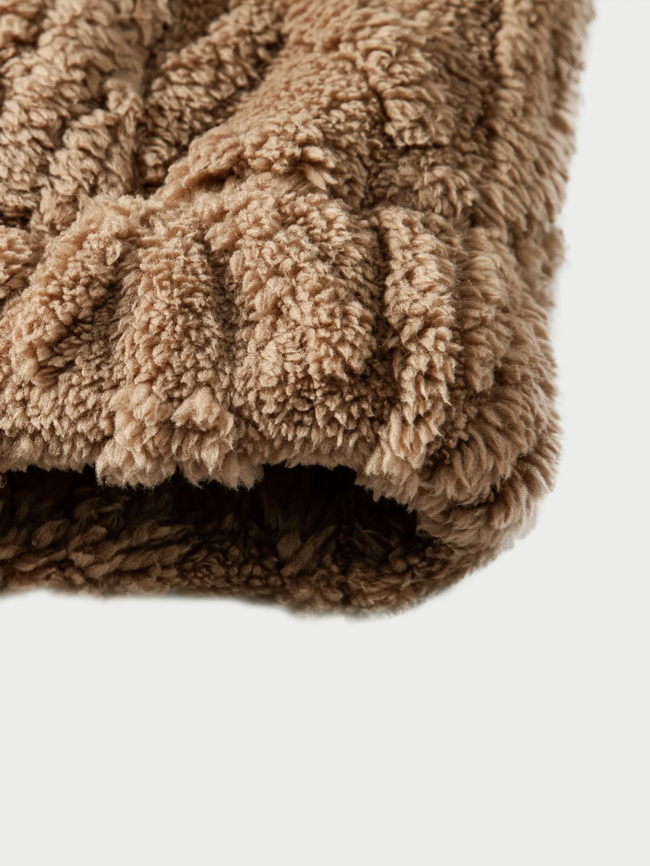 Geometric Jacquard Teddy Fleece Zip Up Hoodie - Image 9