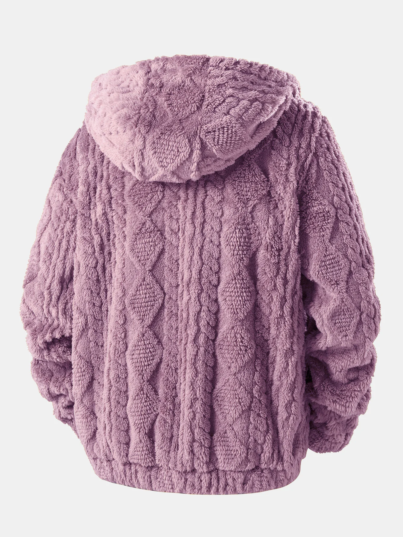 Geometric Jacquard Teddy Hoodie - Image 4