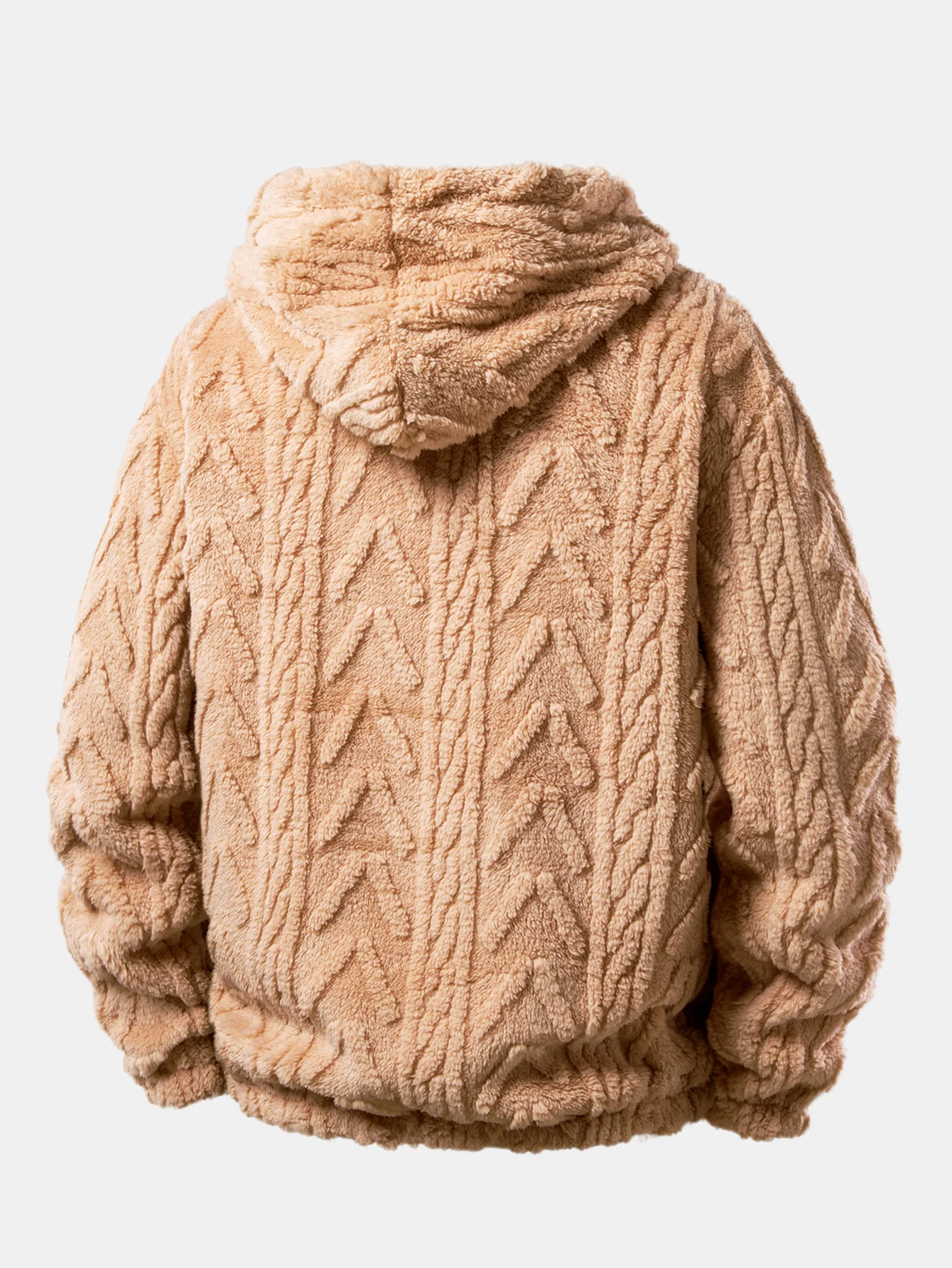 Geometric Jacquard Teddy Hoodie - Image 10