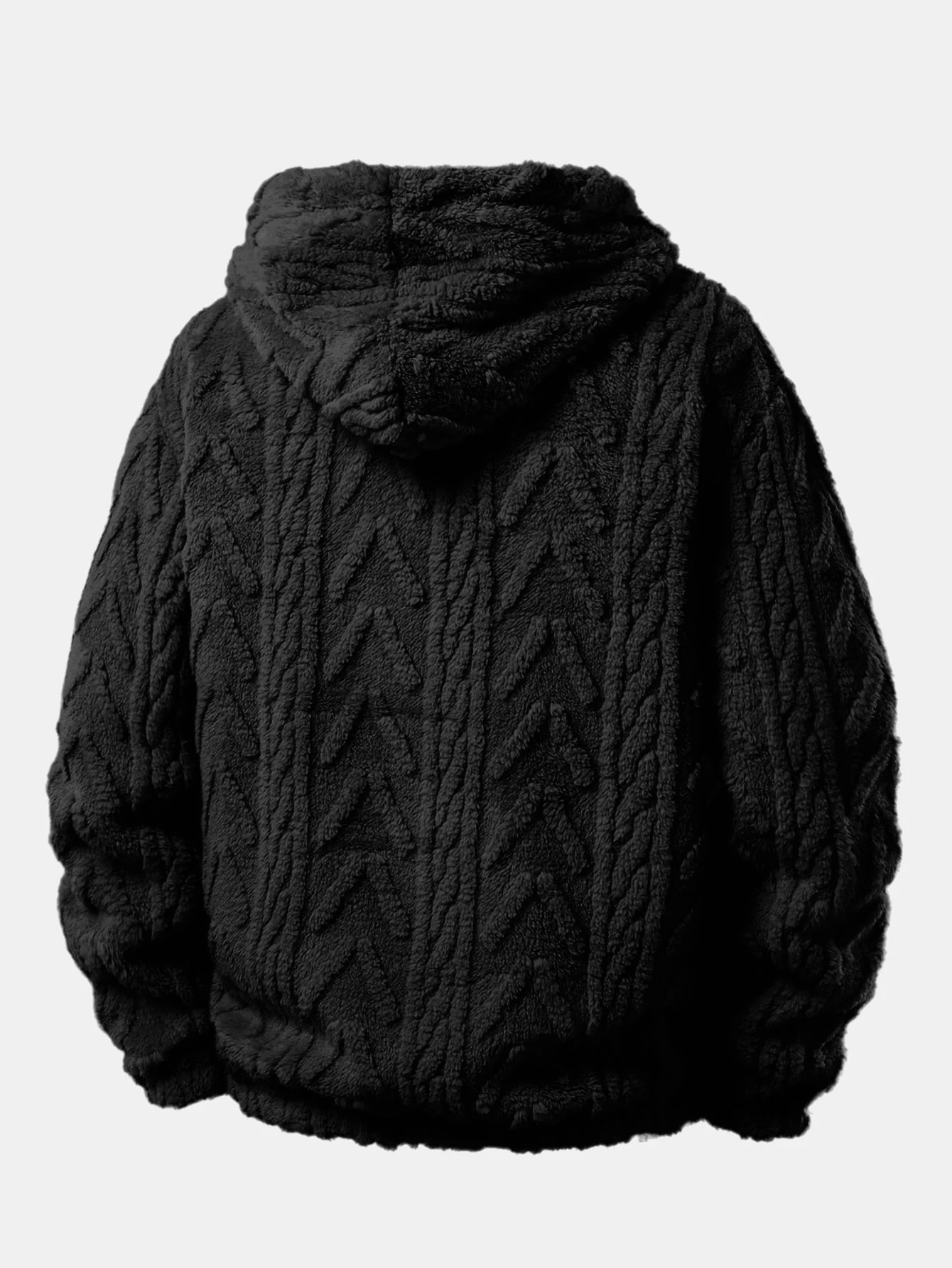 Geometric Jacquard Teddy Hoodie - Image 2