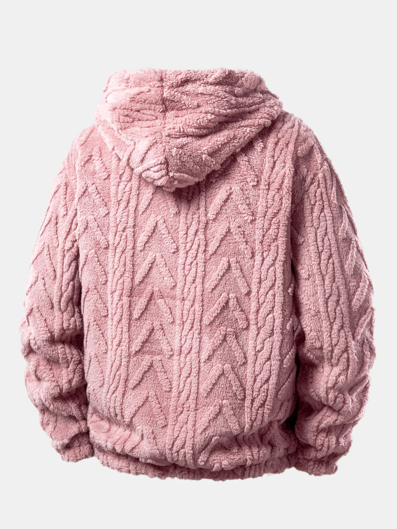 Geometric Jacquard Teddy Hoodie - Image 4