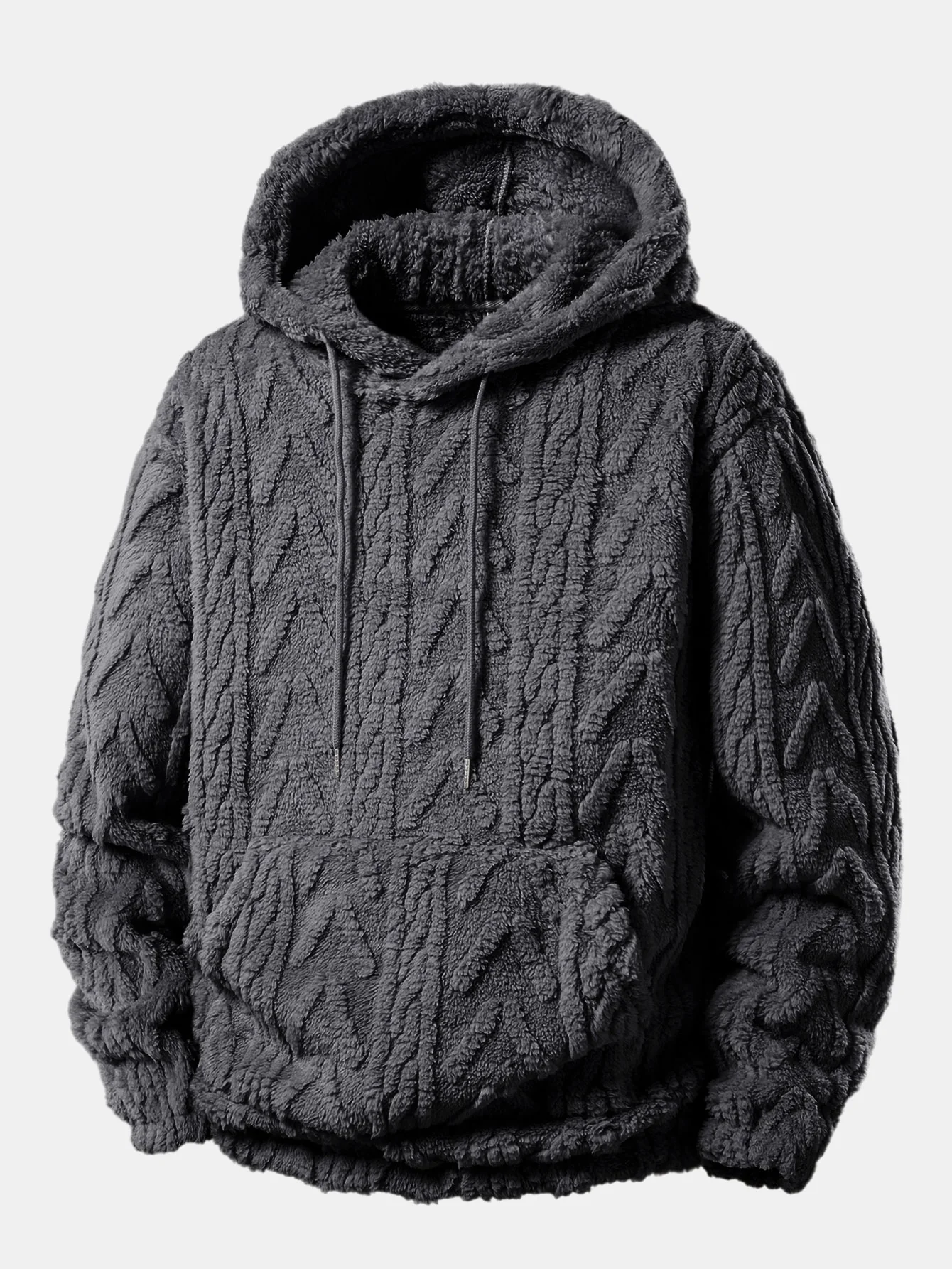 Geometric Jacquard Teddy Hoodie - Image 5