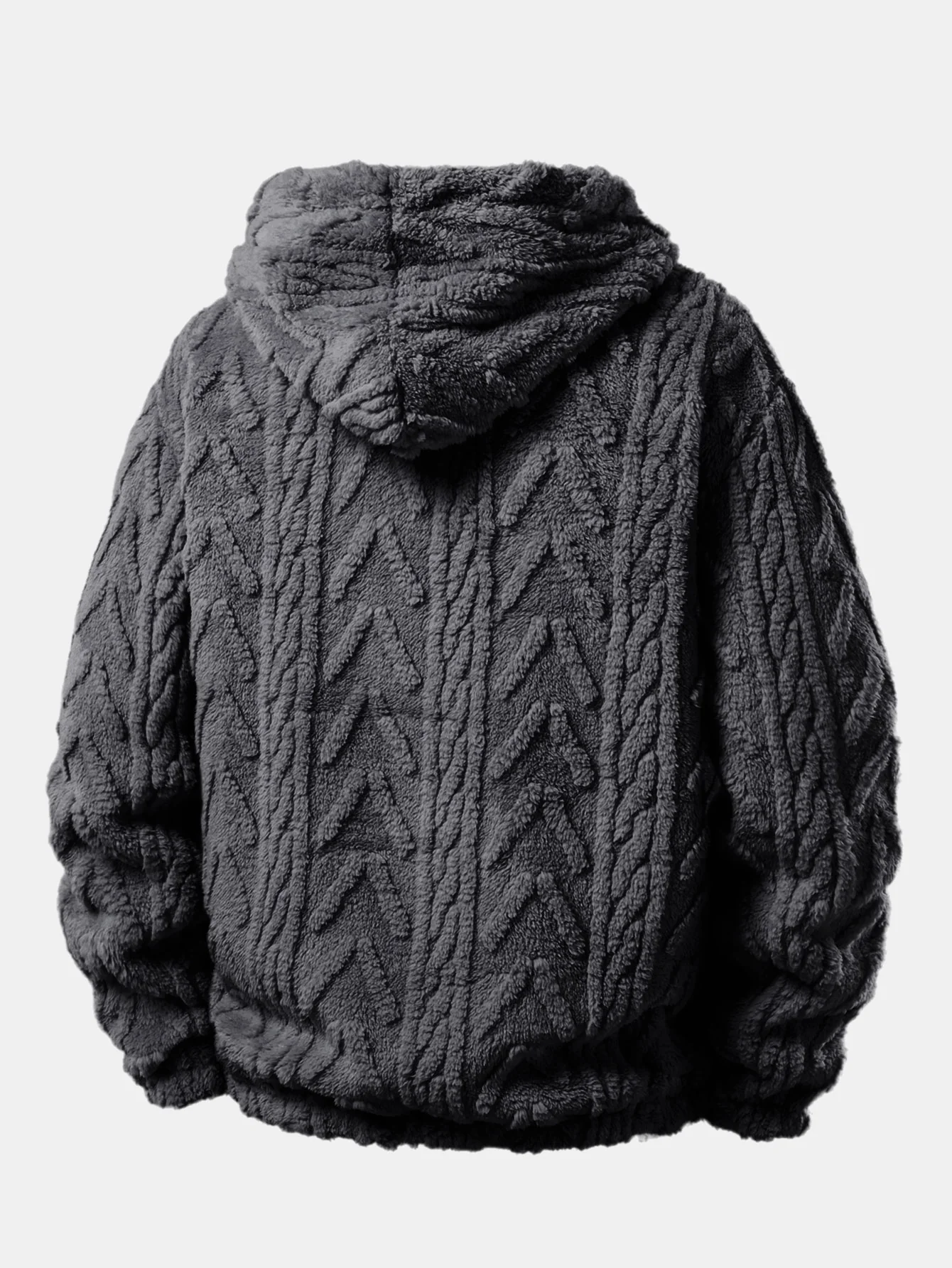 Geometric Jacquard Teddy Hoodie - Image 6