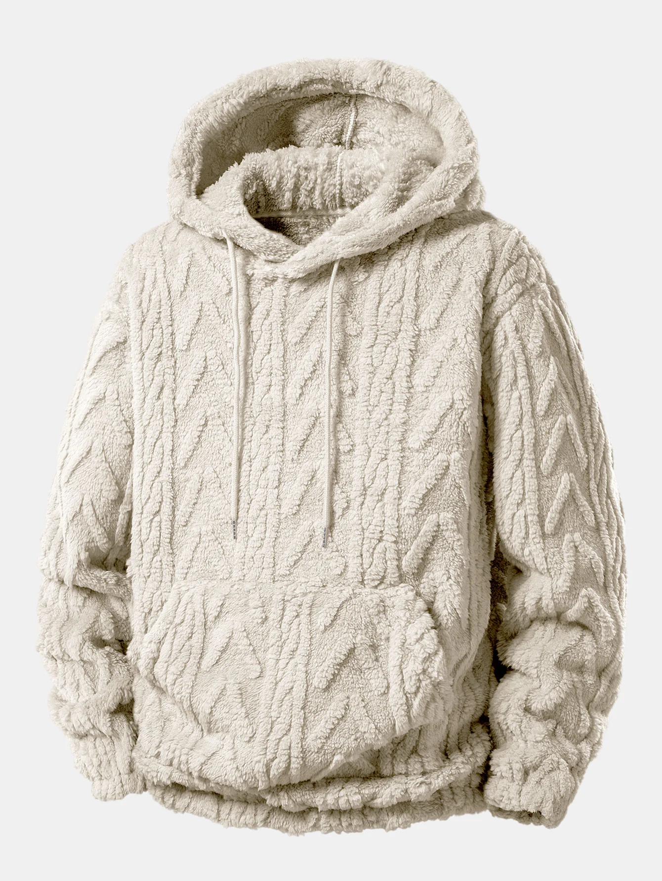 Geometric Jacquard Teddy Hoodie - Image 7