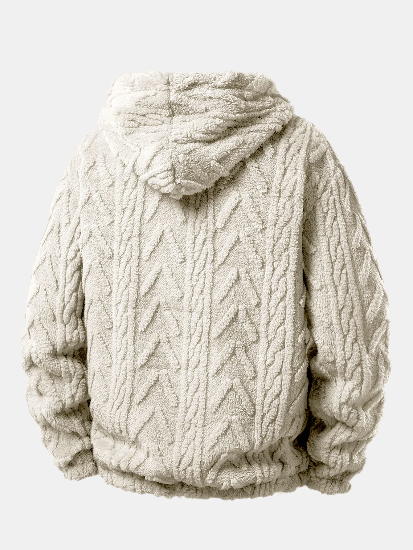 Geometric Jacquard Teddy Hoodie - Image 8